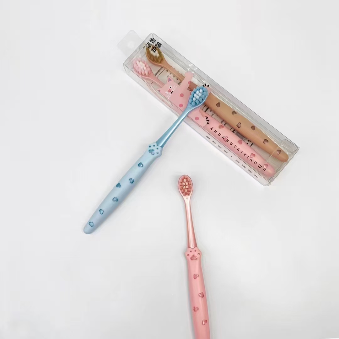Two sets of adult household couple manual daily cleaning and care toothbrushes with soft bristles Specification image