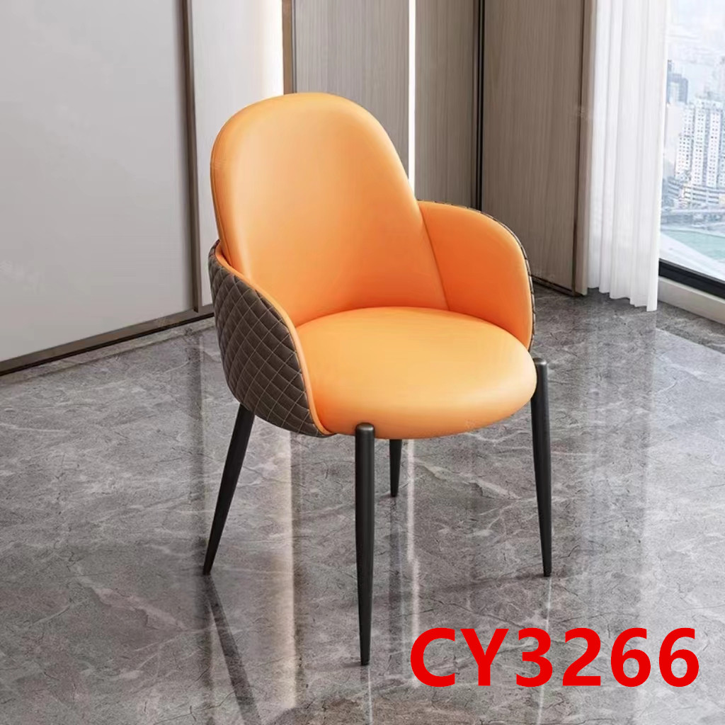 吕字家具-北欧餐椅家用椅子轻奢餐桌椅高级感现代简约酒店凳子餐厅铁艺椅子