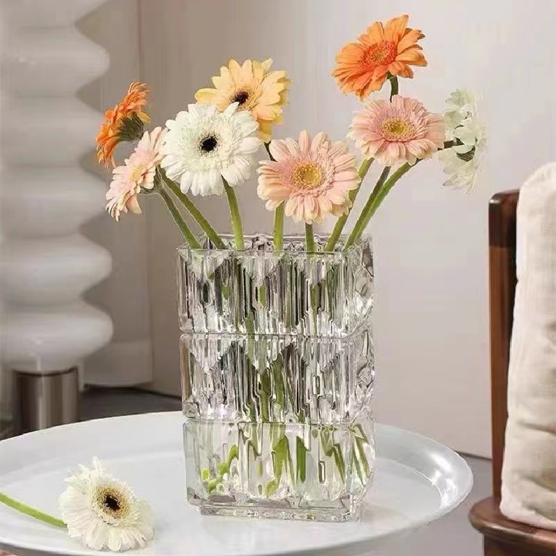   创意简约水晶玻璃花瓶  水养插花 玻璃花瓶 透明玻璃客厅装饰摆件  200LS10详情图3