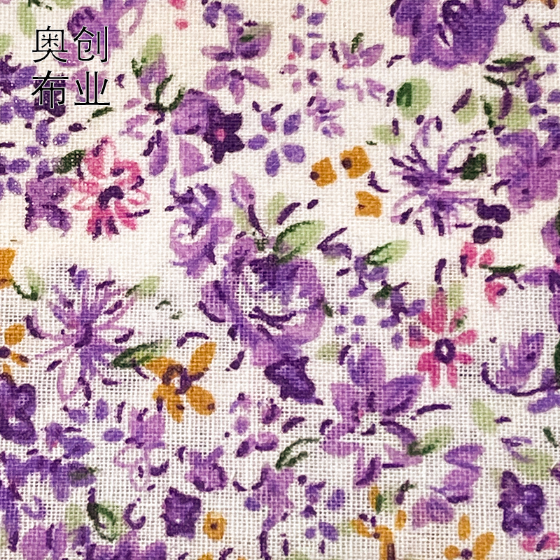 All-cotton plain weave small floral print country-style printed fabric, handcrafted DIY fresh and simple decorative shoes and hats