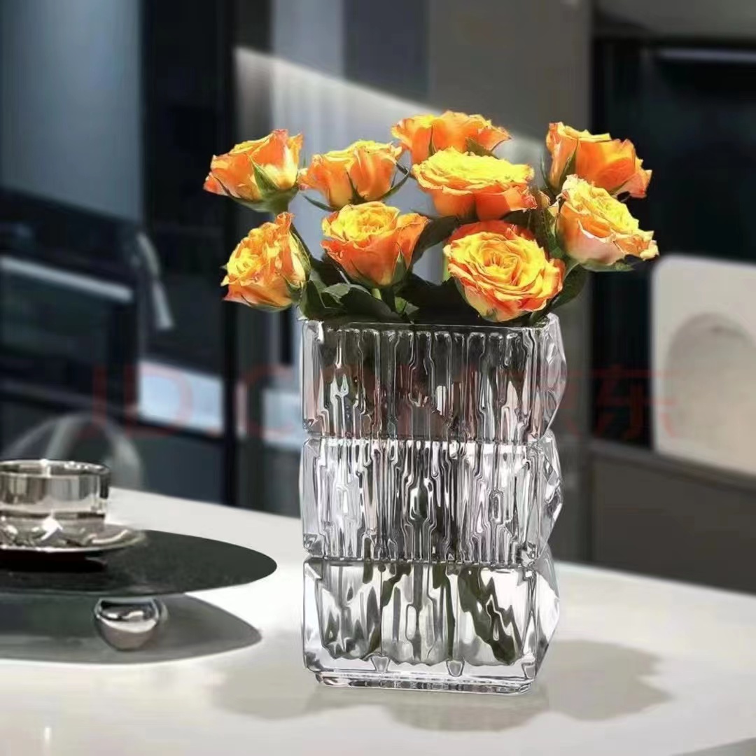   创意简约水晶玻璃花瓶  水养插花 玻璃花瓶 透明玻璃客厅装饰摆件  200LS10详情图4