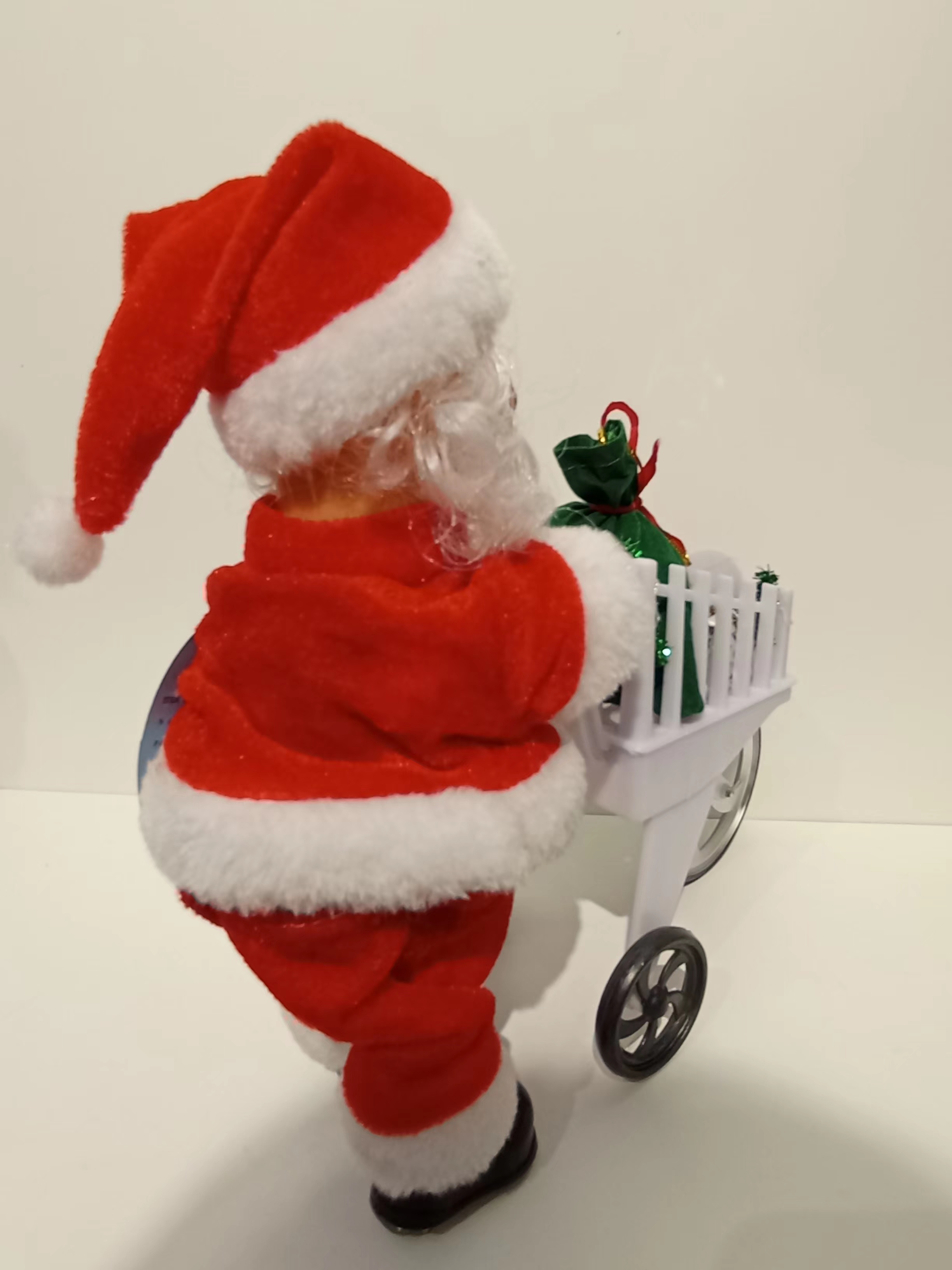 9123 Christmas Series Santa Claus Toys Santa Claus Stroller with Music, Green Gift Pack, Running Mini Electric vehicle Item Picture