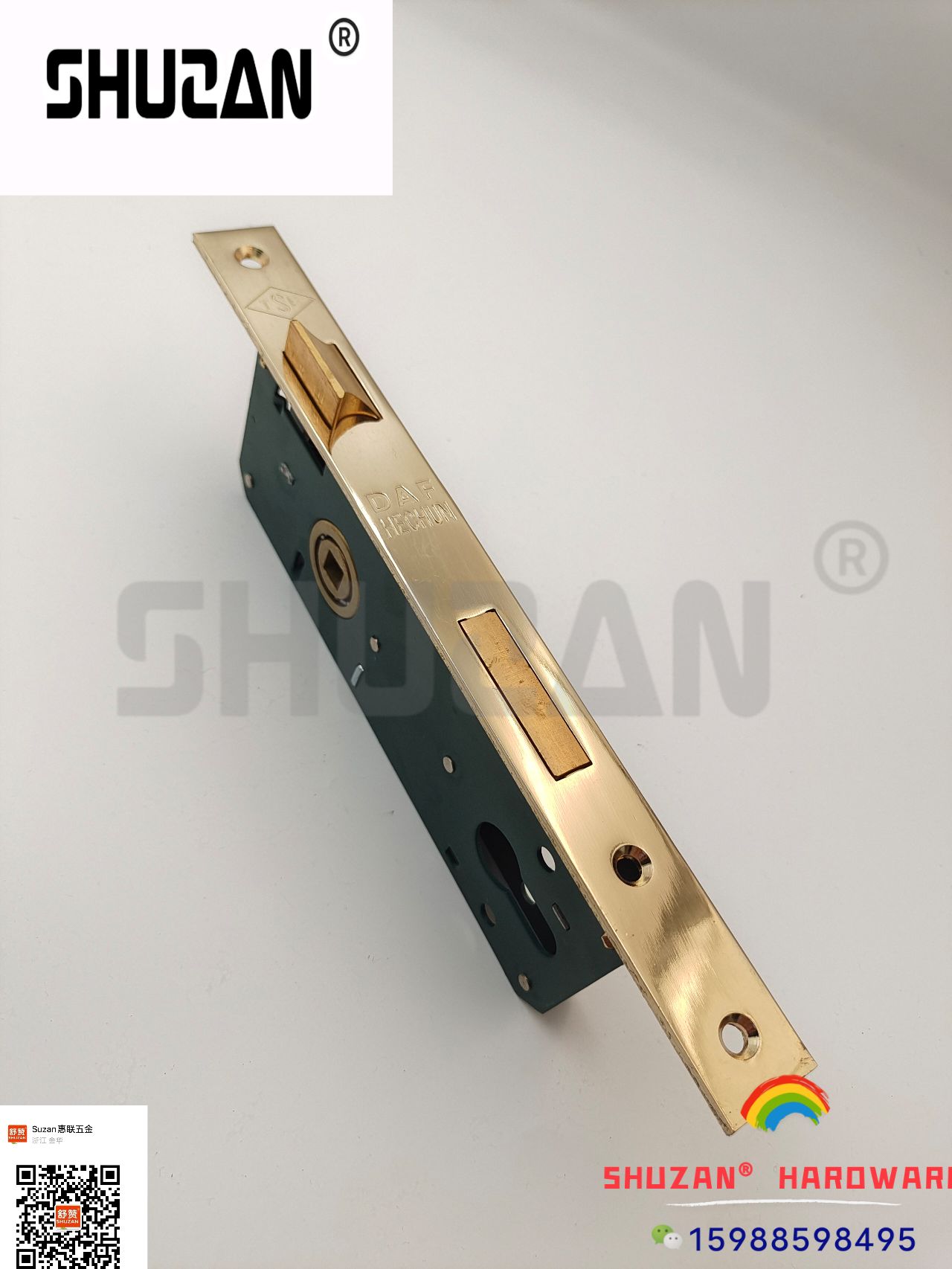 Shuzan negro oro cerradura puerta de seguridad conjunto de accesorios tipo reforzado cerradura de acero inoxidable manilla de la puerta cierre de cerradura bisagra hidráulica conjunto de cinco piezas Specification image