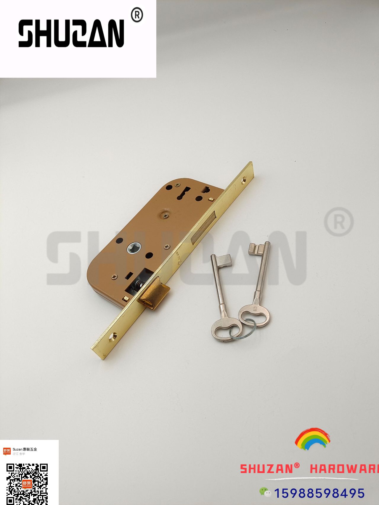Shuzan oro cerradura antirrobo accesorios combinación de acero inoxidable cerradura de puerta reforzada manilla de núcleo cerradura de bisagra hidráulica cerradura de cierre cerradura de seguridad especial details Picture