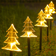 太阳能地插灯圣诞树雪花星星户外防水庭院亮化led彩灯