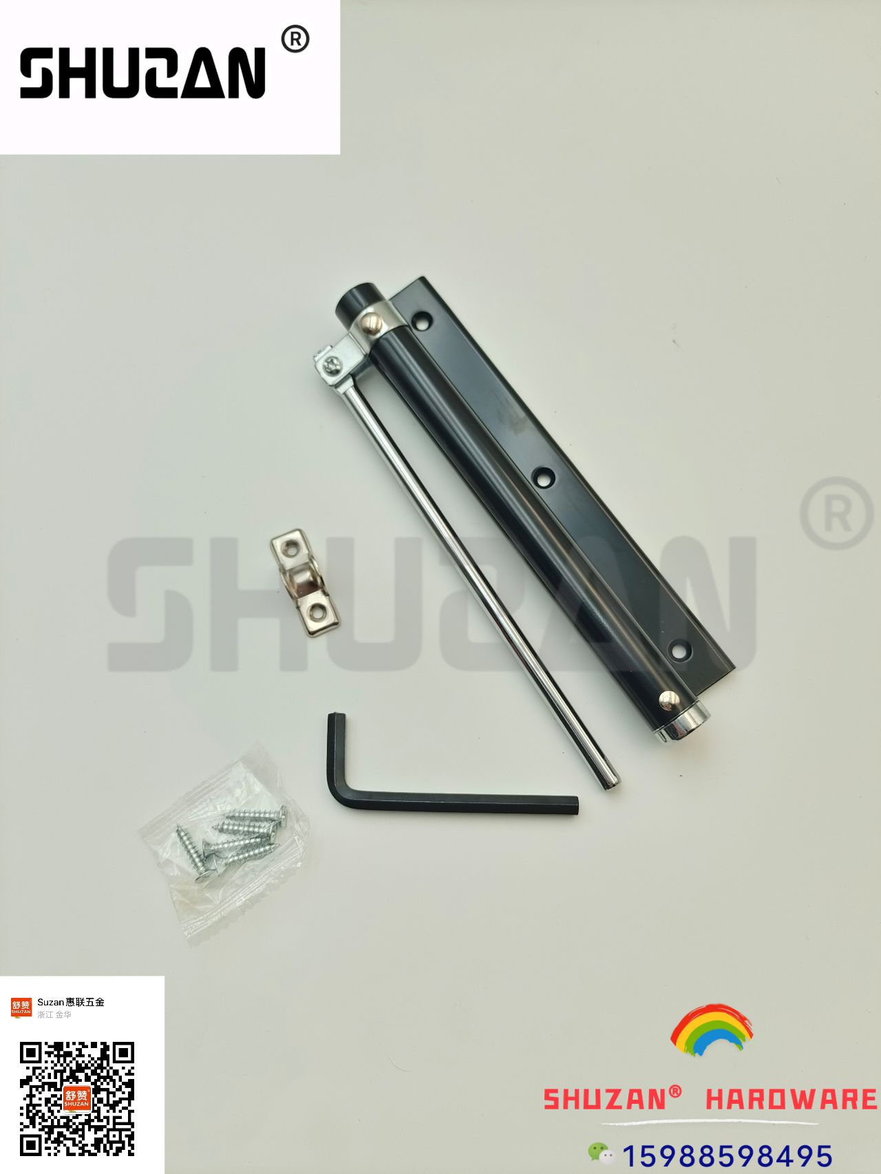 Hotel room stainless steel simple lightweight door closer, household wooden door silent buffer adjustable automatic door closer Application Scenario