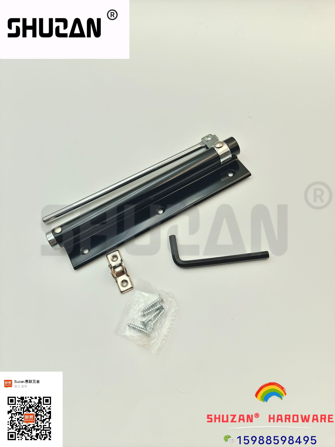 Hotel room stainless steel simple lightweight door closer, household wooden door silent buffer adjustable automatic door closer