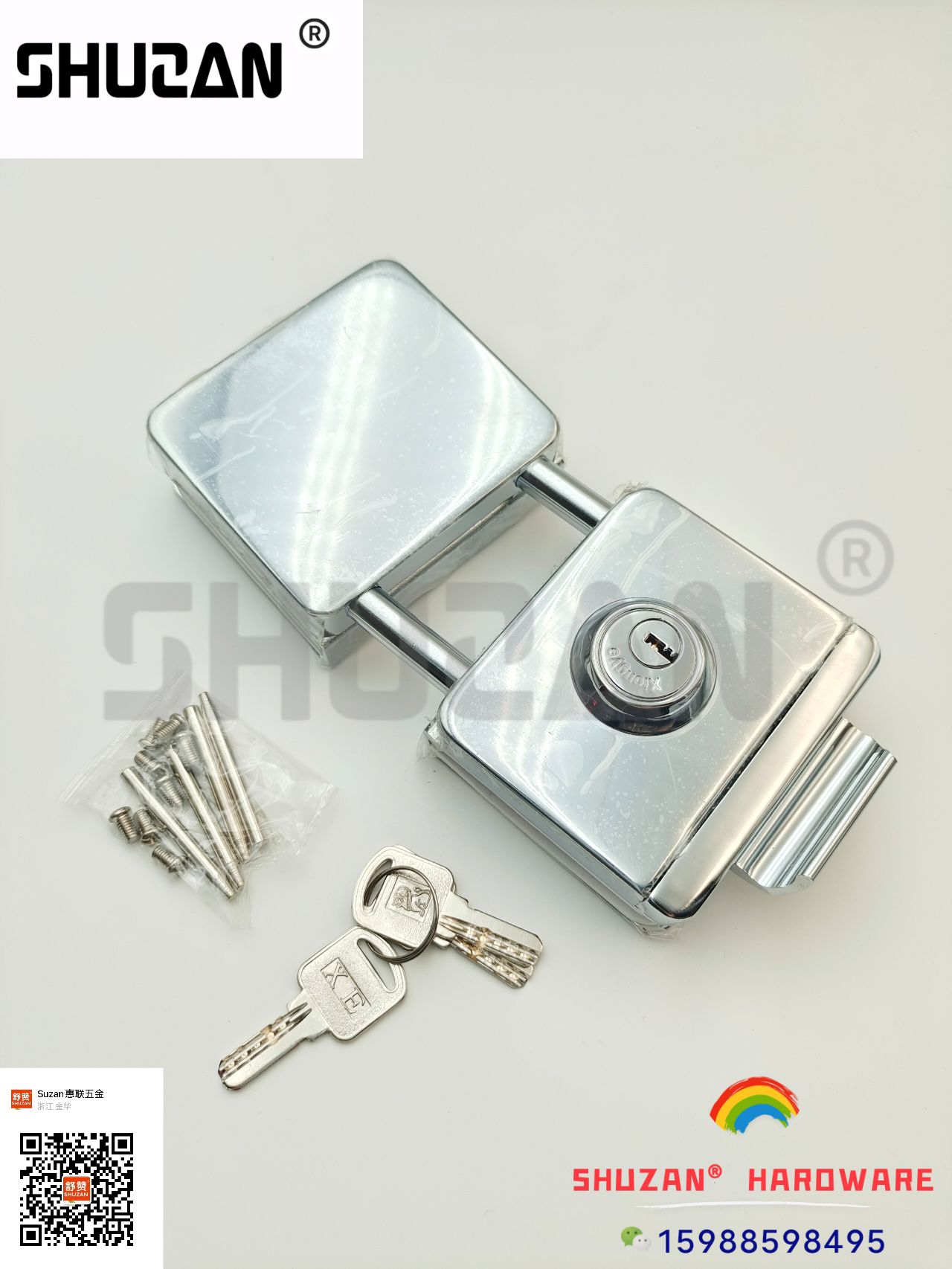 The double-column glass door lock is sturdy and stable, made of stainless steel exclusively for foreign trade Specification image