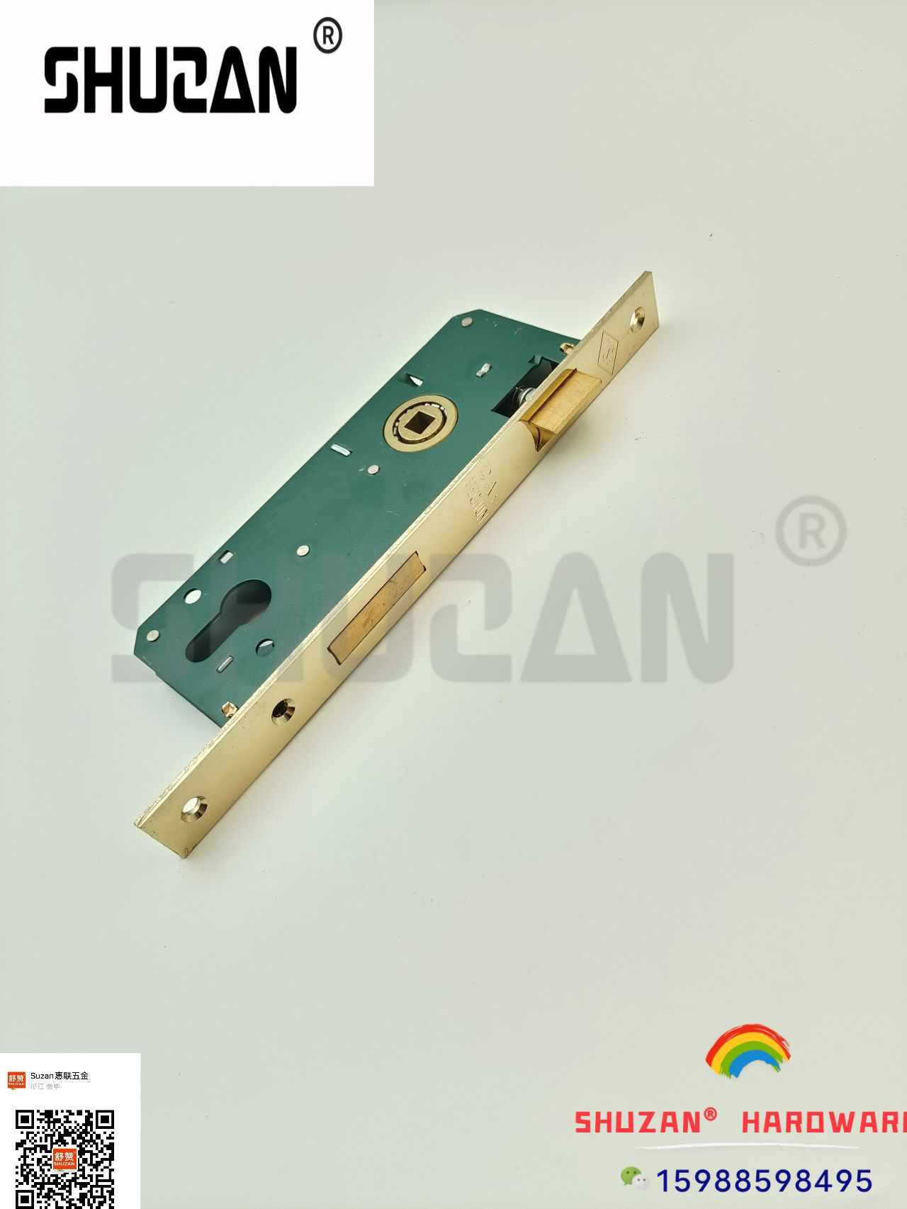 Shuzan negro oro cerradura puerta de seguridad conjunto de accesorios tipo reforzado cerradura de acero inoxidable manilla de la puerta cierre de cerradura bisagra hidráulica conjunto de cinco piezas details Picture