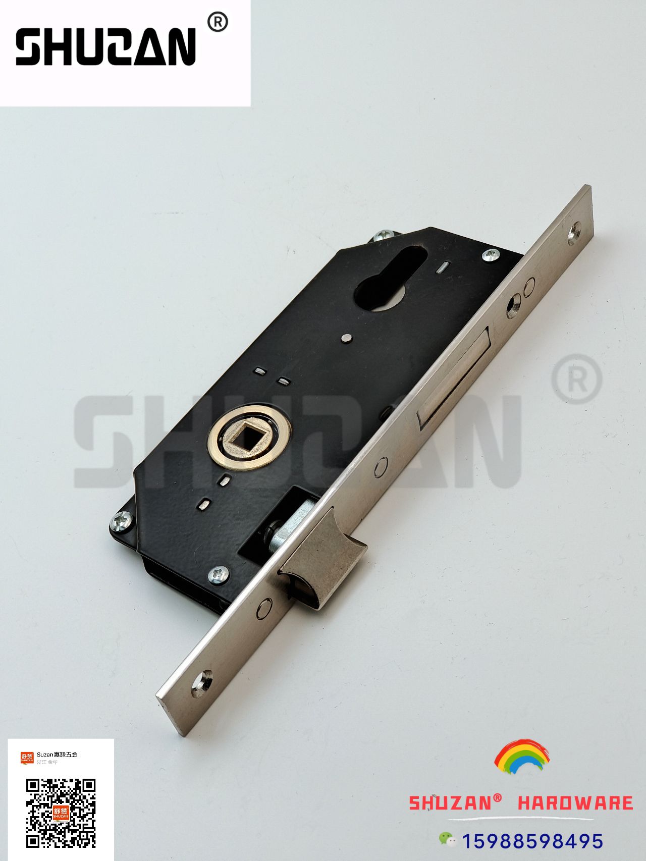 Shuzan embedded anti-theft lock accessory set: Stainless steel door lock core, reinforced door handle, hydraulic hinge lock, secure anti-theft door lock details Picture