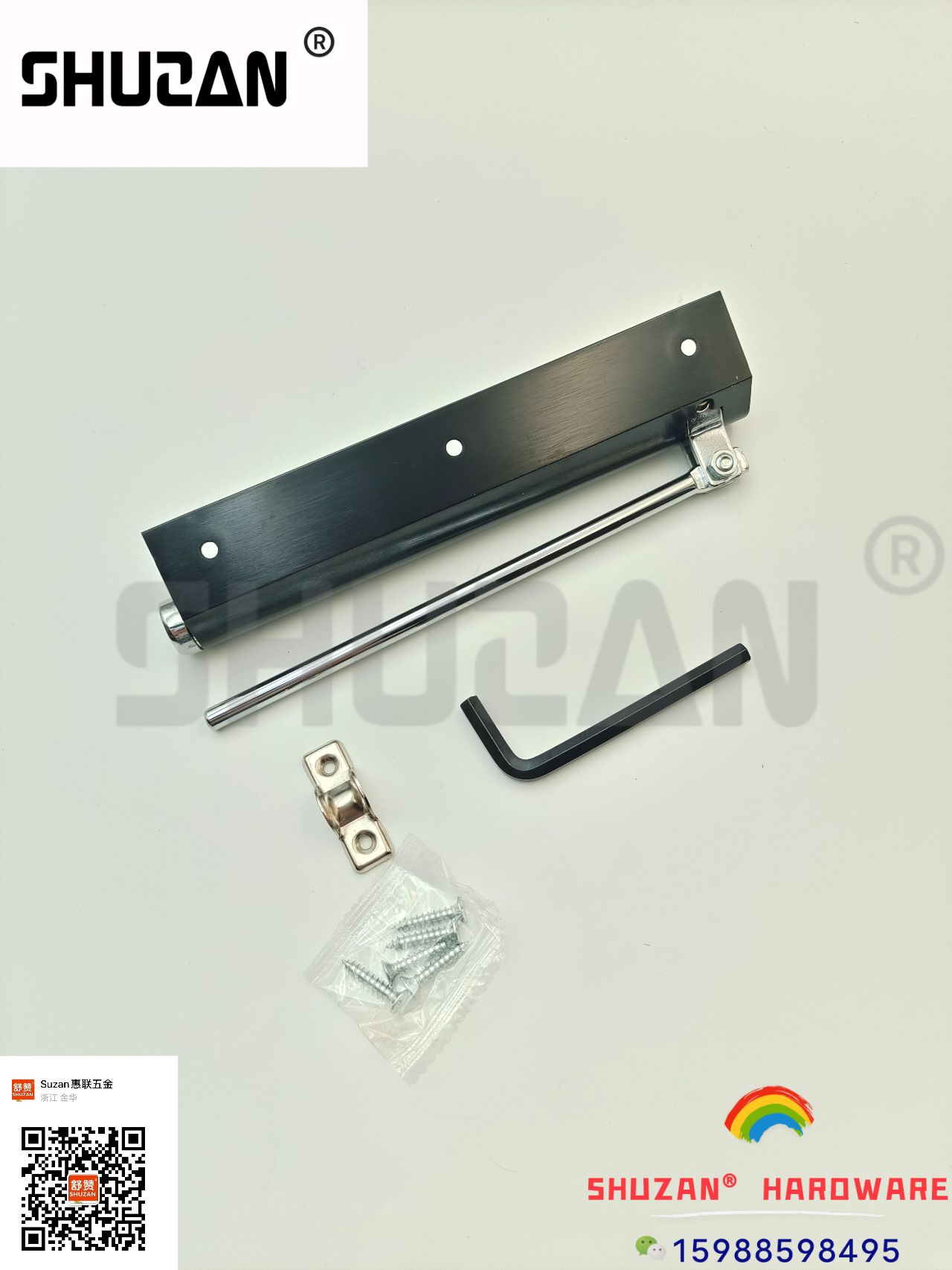 Hotel room stainless steel simple lightweight door closer, household wooden door silent buffer adjustable automatic door closer Specification image