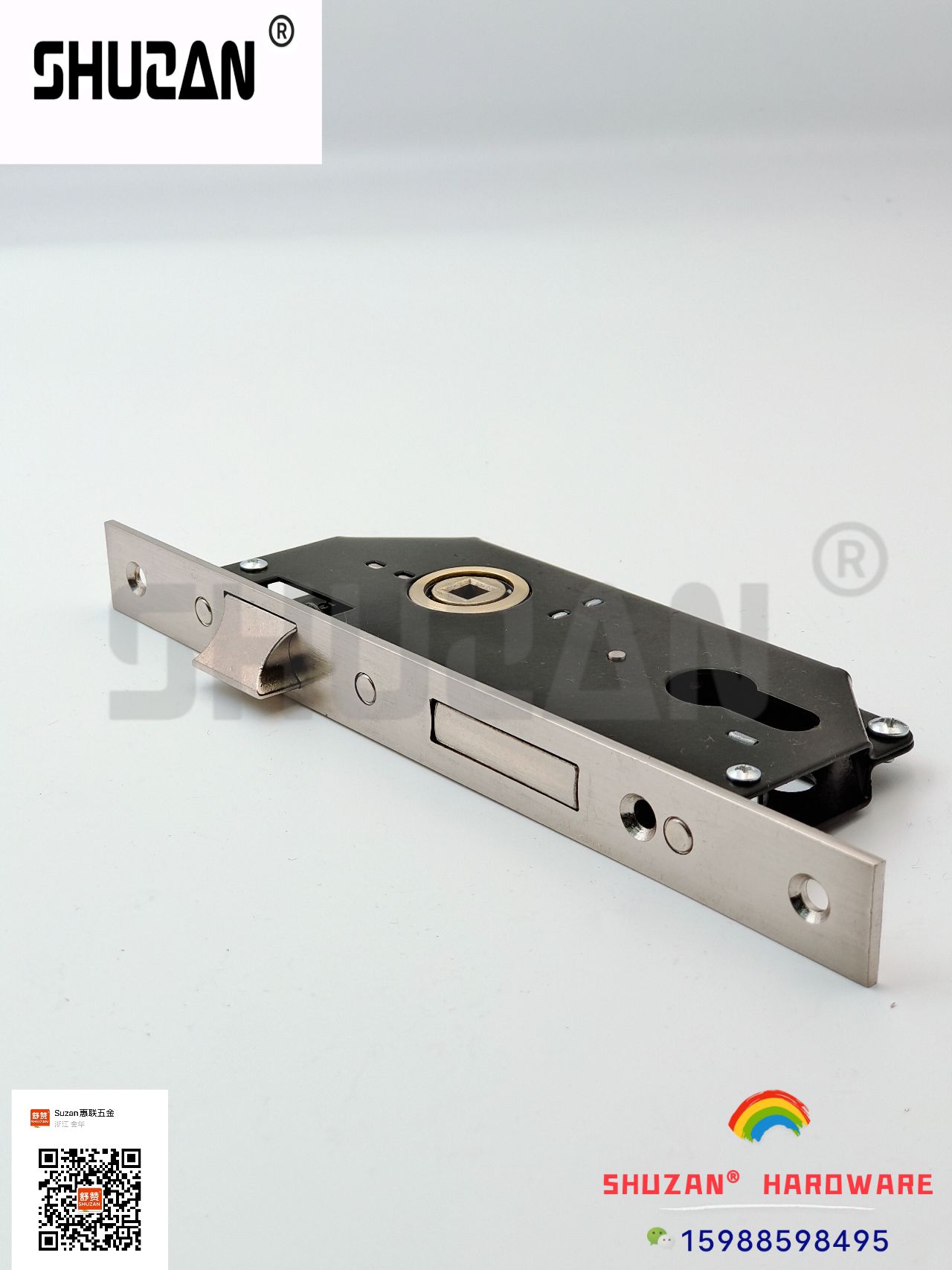 Shuzan embedded anti-theft lock accessory set: Stainless steel door lock core, reinforced door handle, hydraulic hinge lock, secure anti-theft door lock Item Picture