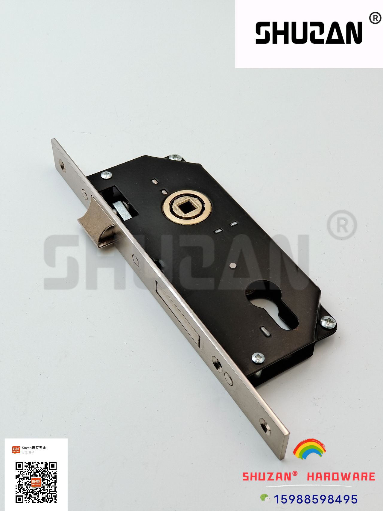 Shuzan embedded anti-theft lock accessory set: Stainless steel door lock core, reinforced door handle, hydraulic hinge lock, secure anti-theft door lock
