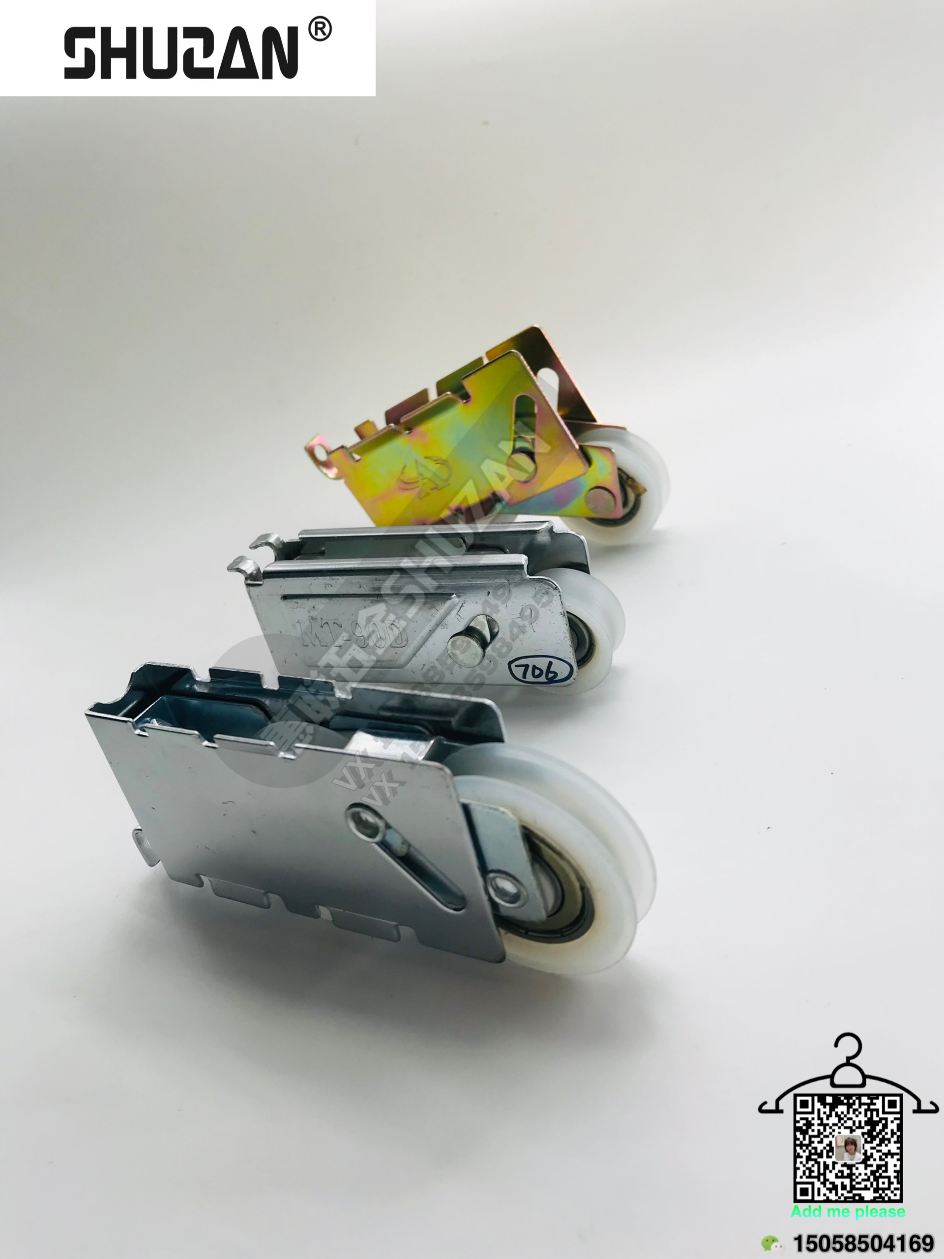 Shuzan universal casters, practical tools, bathroom door wheels, heavy-duty lifting wheels, color zinc stainless steel furniture small wheels, factory direct sales Item Picture