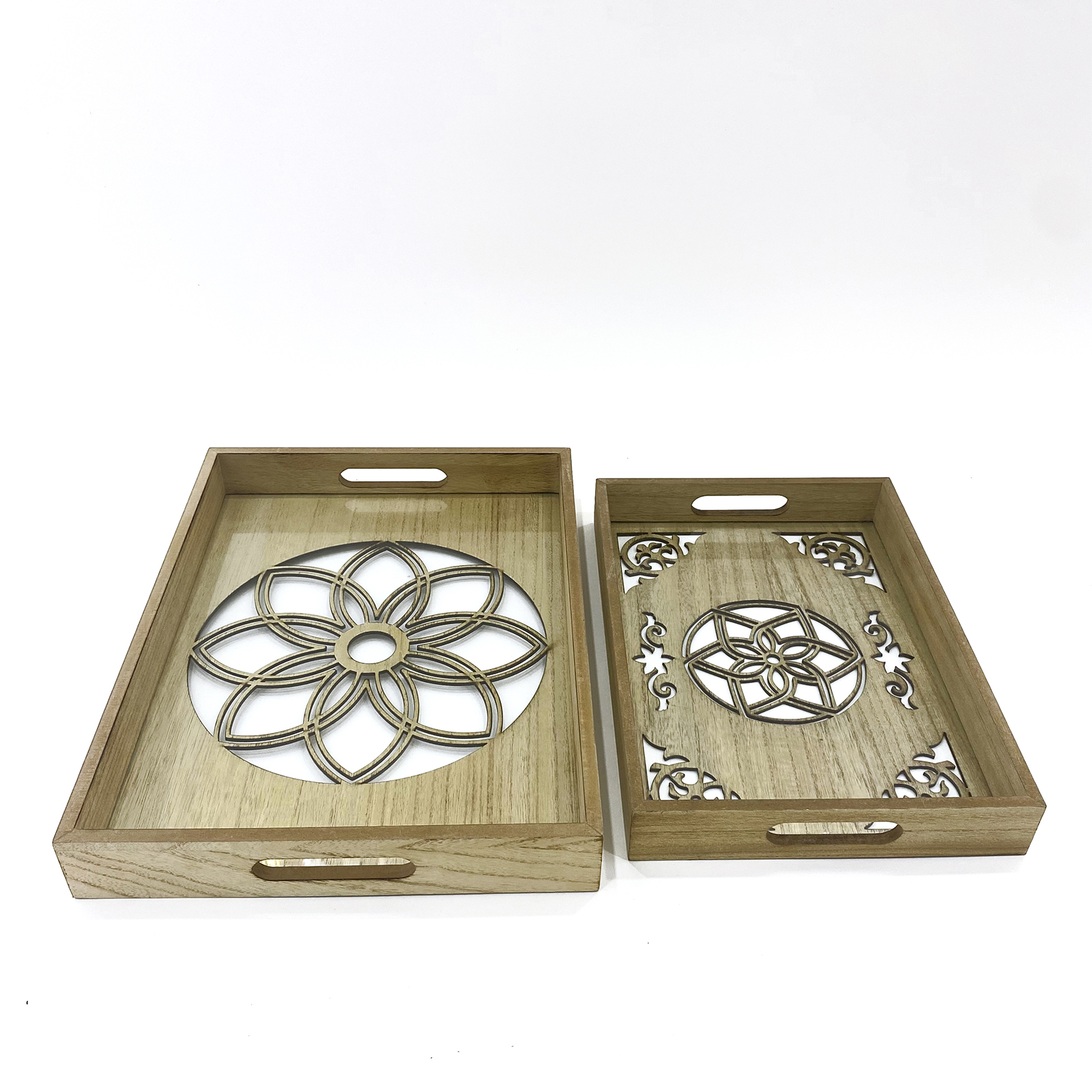 新款托盘 木质托盘 长方形两件套水果盘 茶几收纳 客厅收纳盘家居生活用品