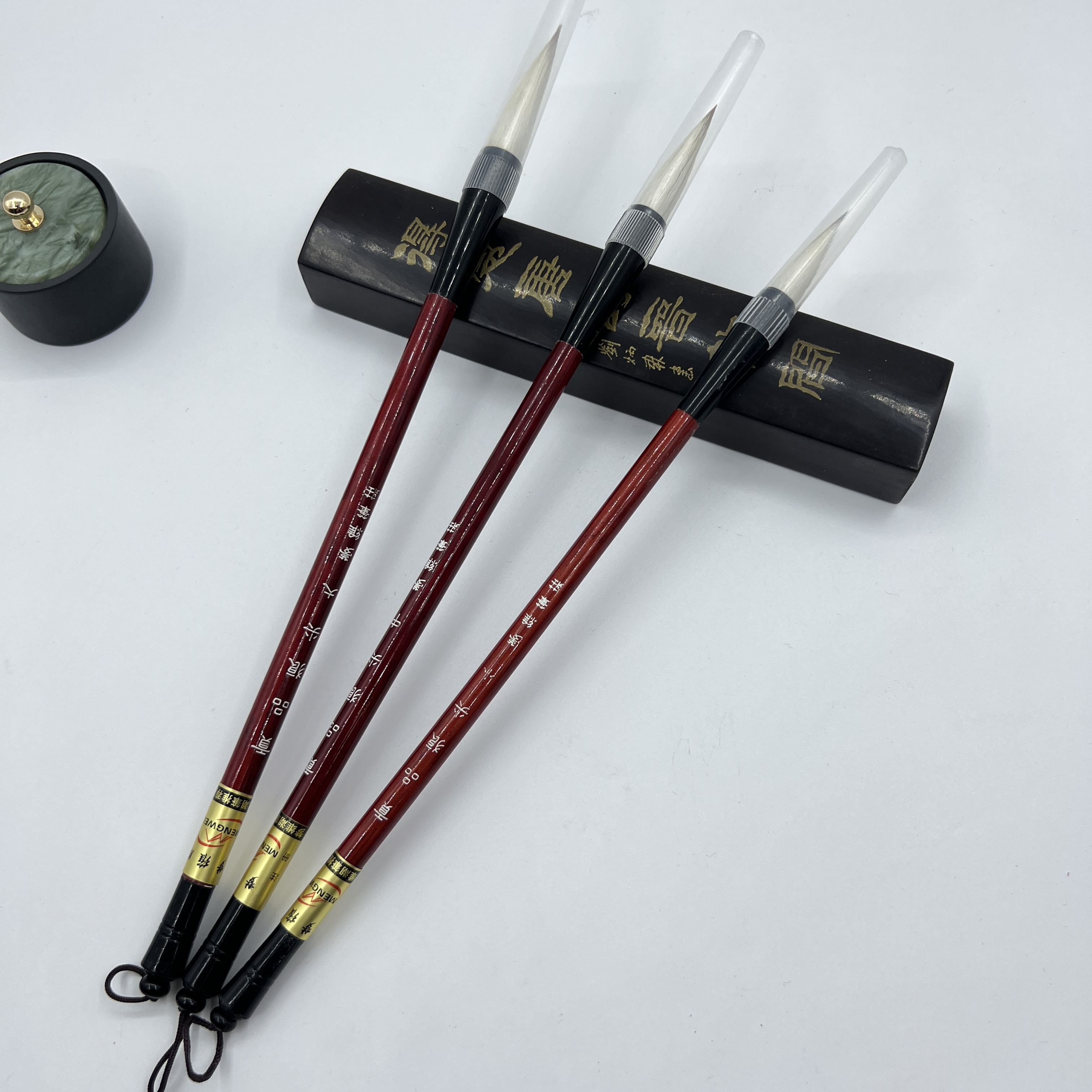 厂家直发实木杆书画毛笔兼毫初学者大中小楷练字描边国画书法套装毛笔