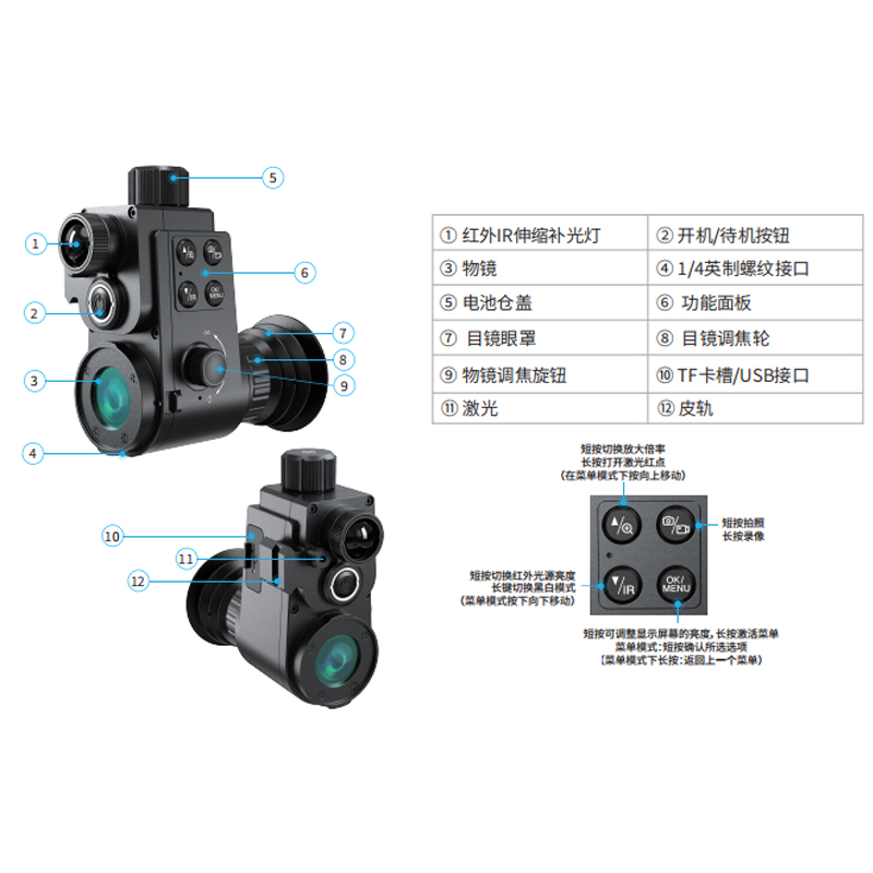 The Shiyutong HT-88 monocular digital night vision device and infrared telescope can be used day and night with WiFi Item Picture