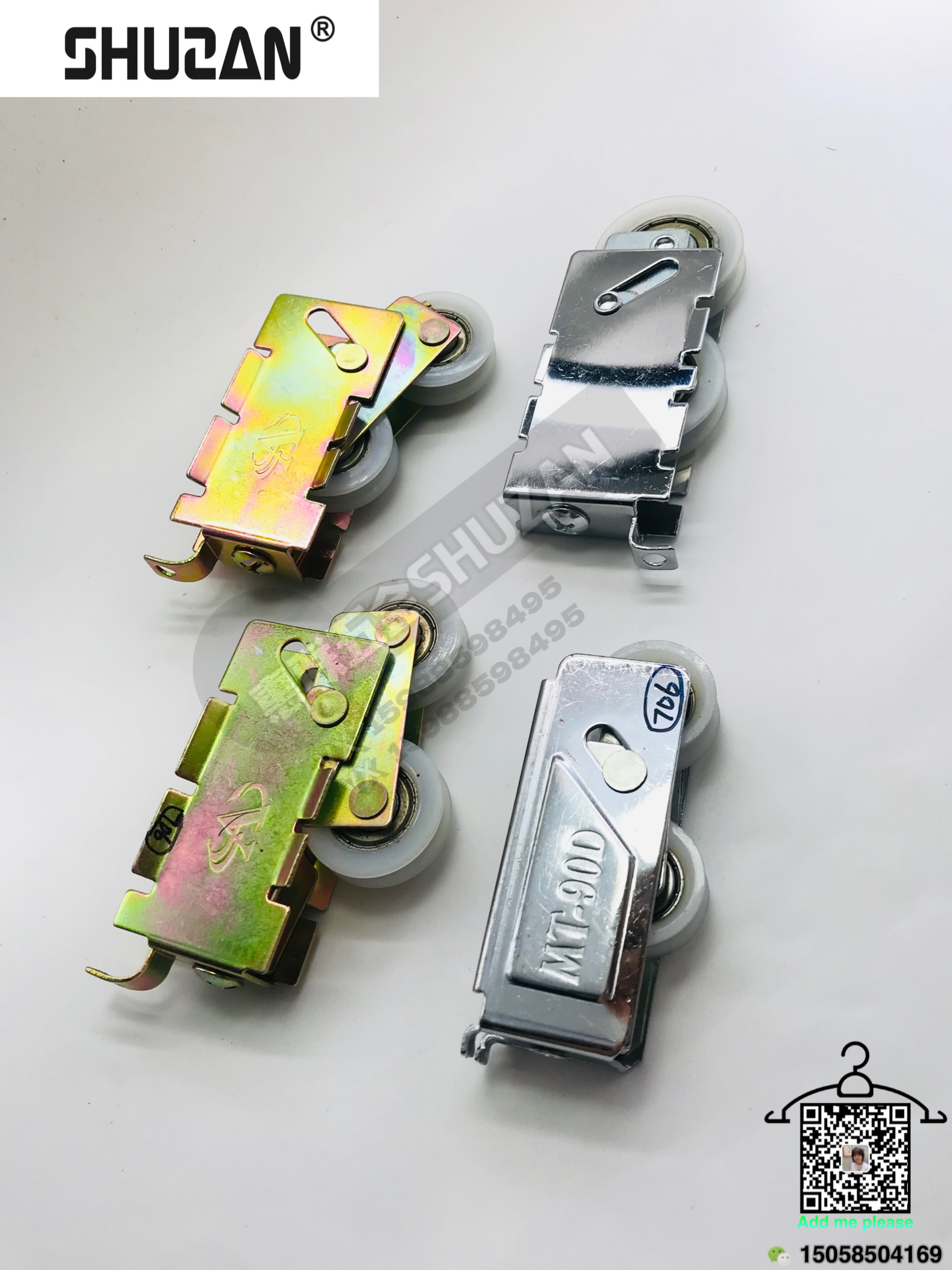 Shuzan universal casters, practical tools, bathroom door wheels, heavy-duty lifting wheels, color zinc stainless steel furniture small wheels, factory direct sales Specification image