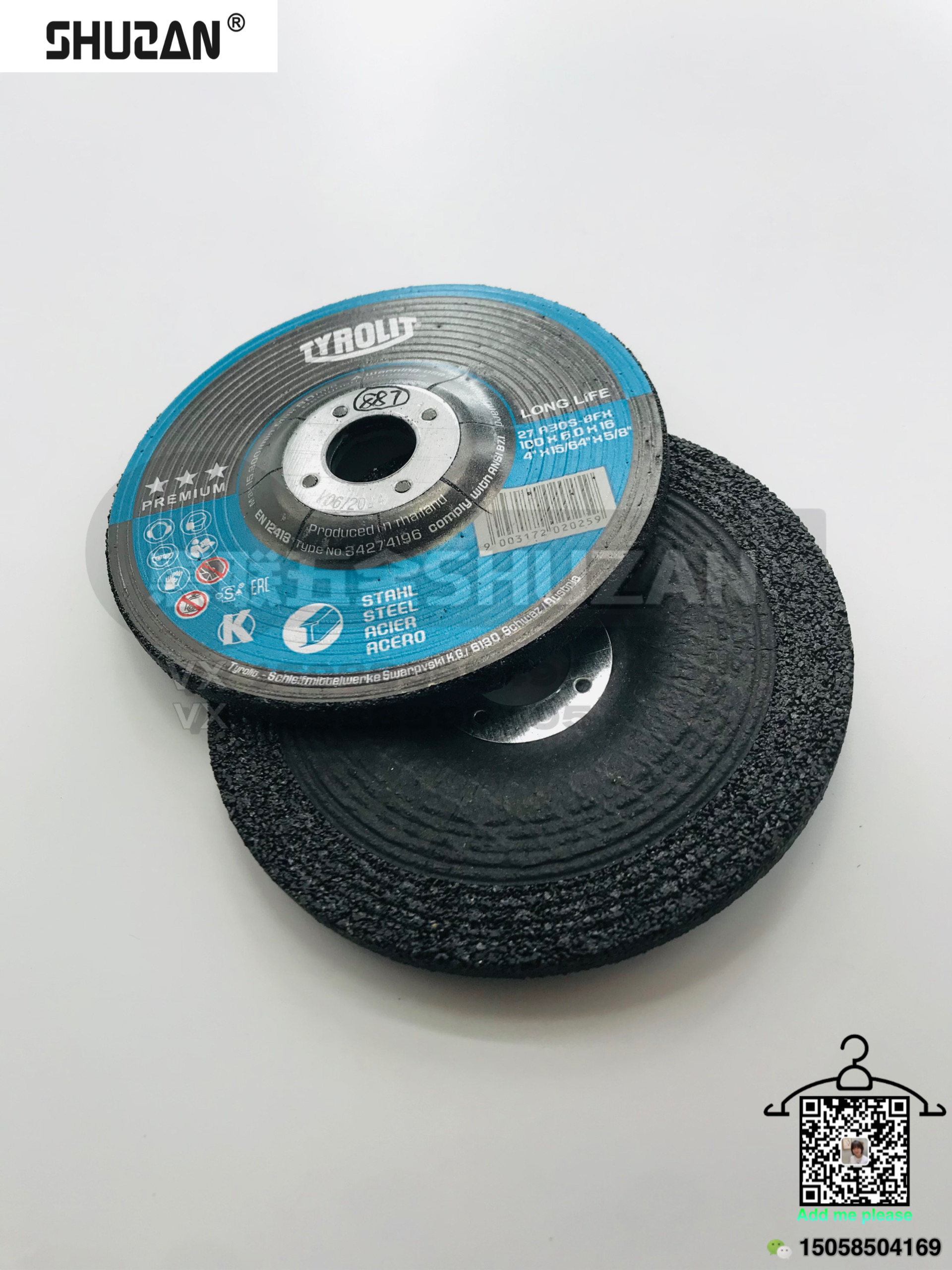 The special cutting discs for hardware accessories cutting machines from Shuzan come in multiple specifications with high hardness Specification image
