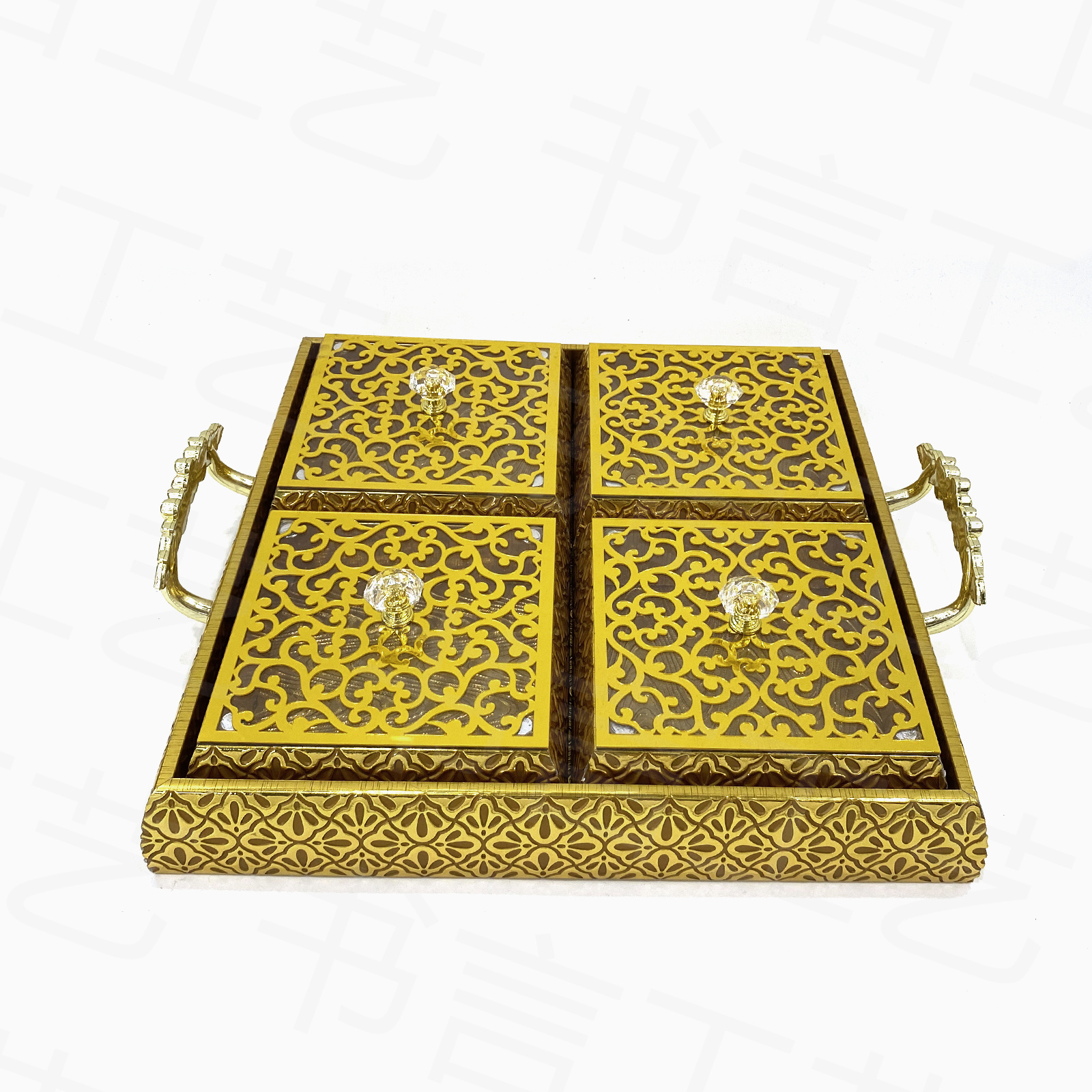 分格带盖糖果盒 干果盒 坚果盒 巧克力盒子 精美亚克力盒子 餐厅客厅收纳盒