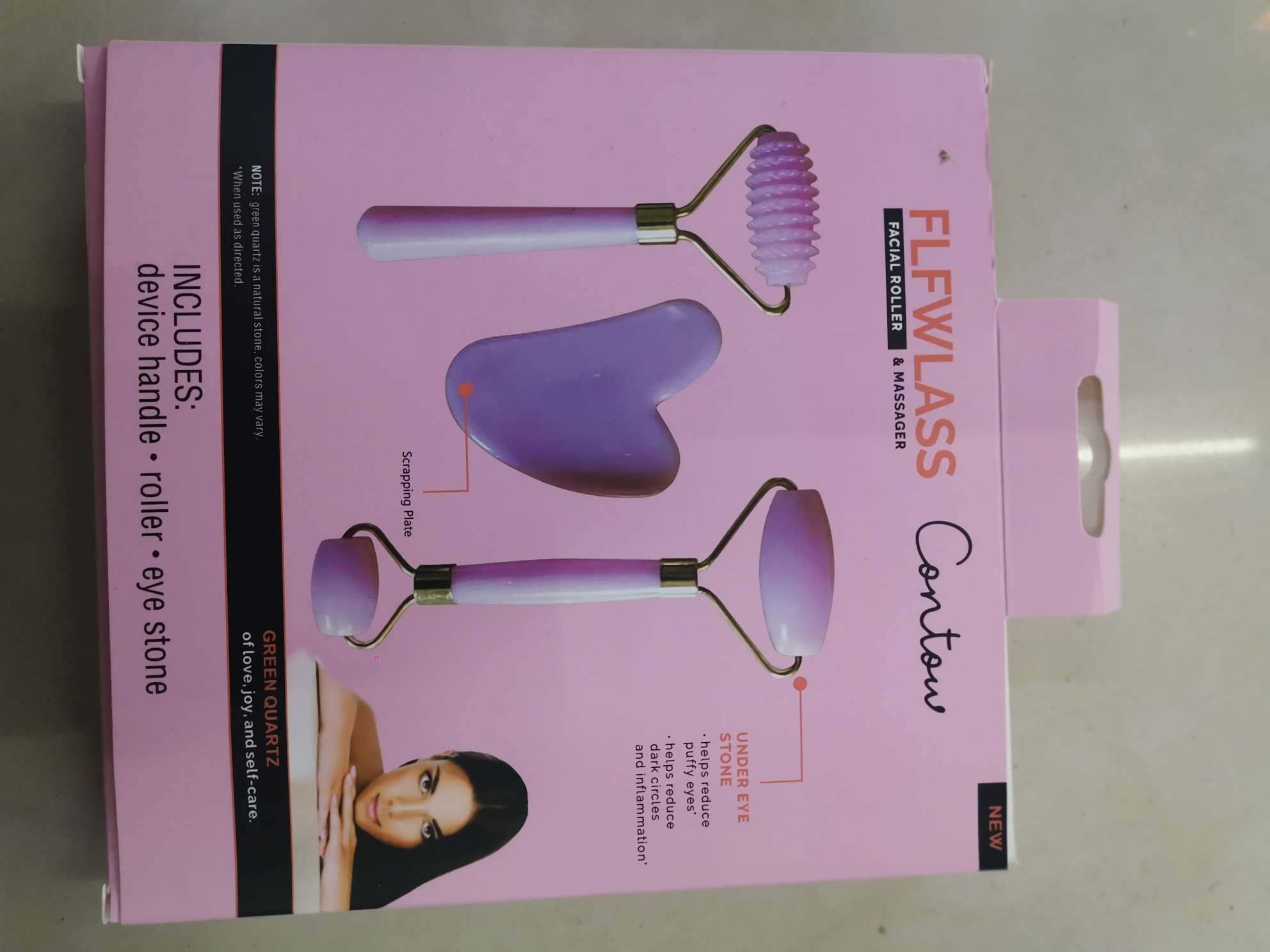 Facial roller massager, V-face gua sha board, double roller eye lifting package tool, slimming face wonder, beauty salon detail image 4