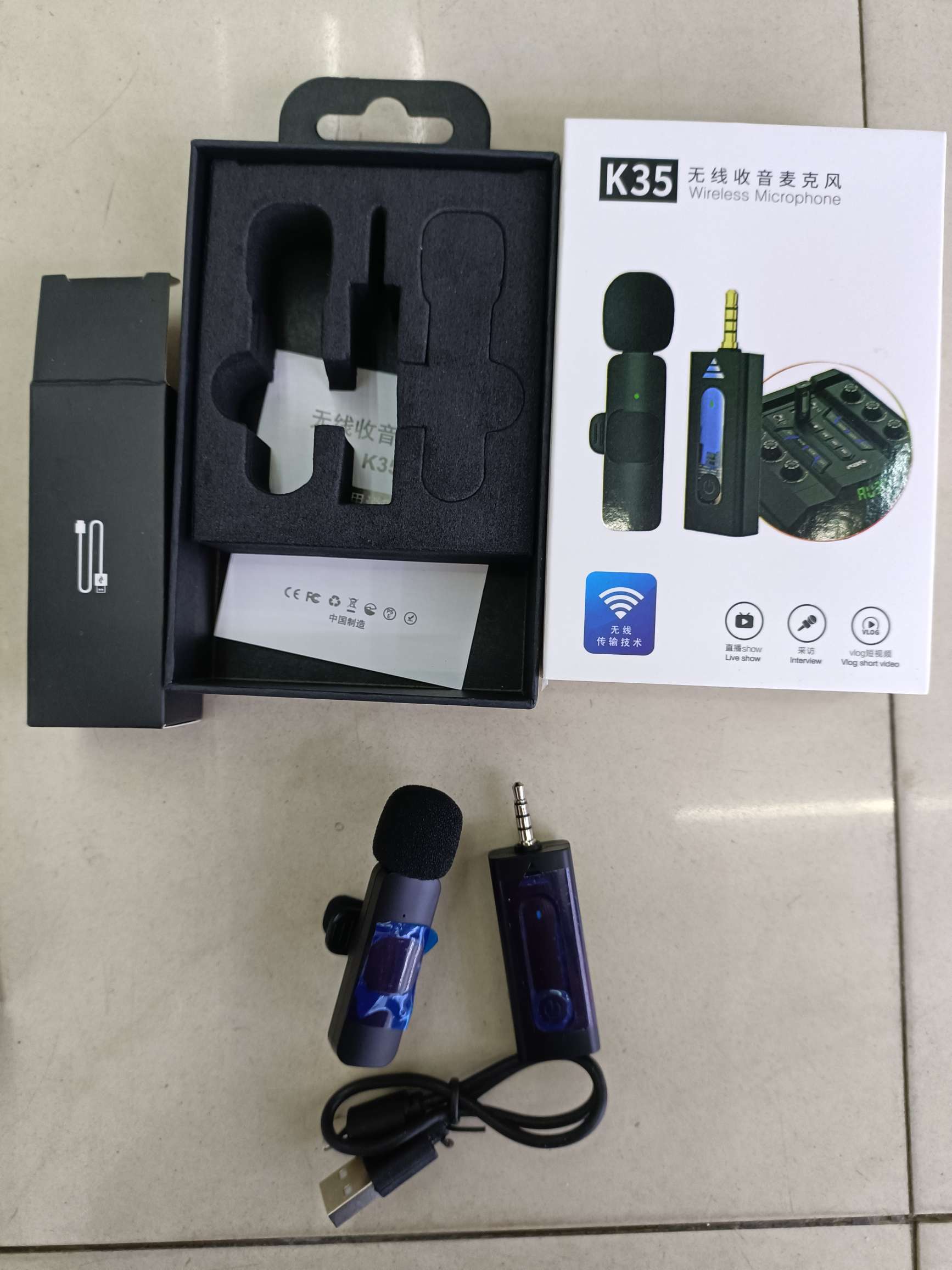 K35单唛一拖一 双唛一拖二 领夹麦克风 单麦克风 双麦克风详情图4