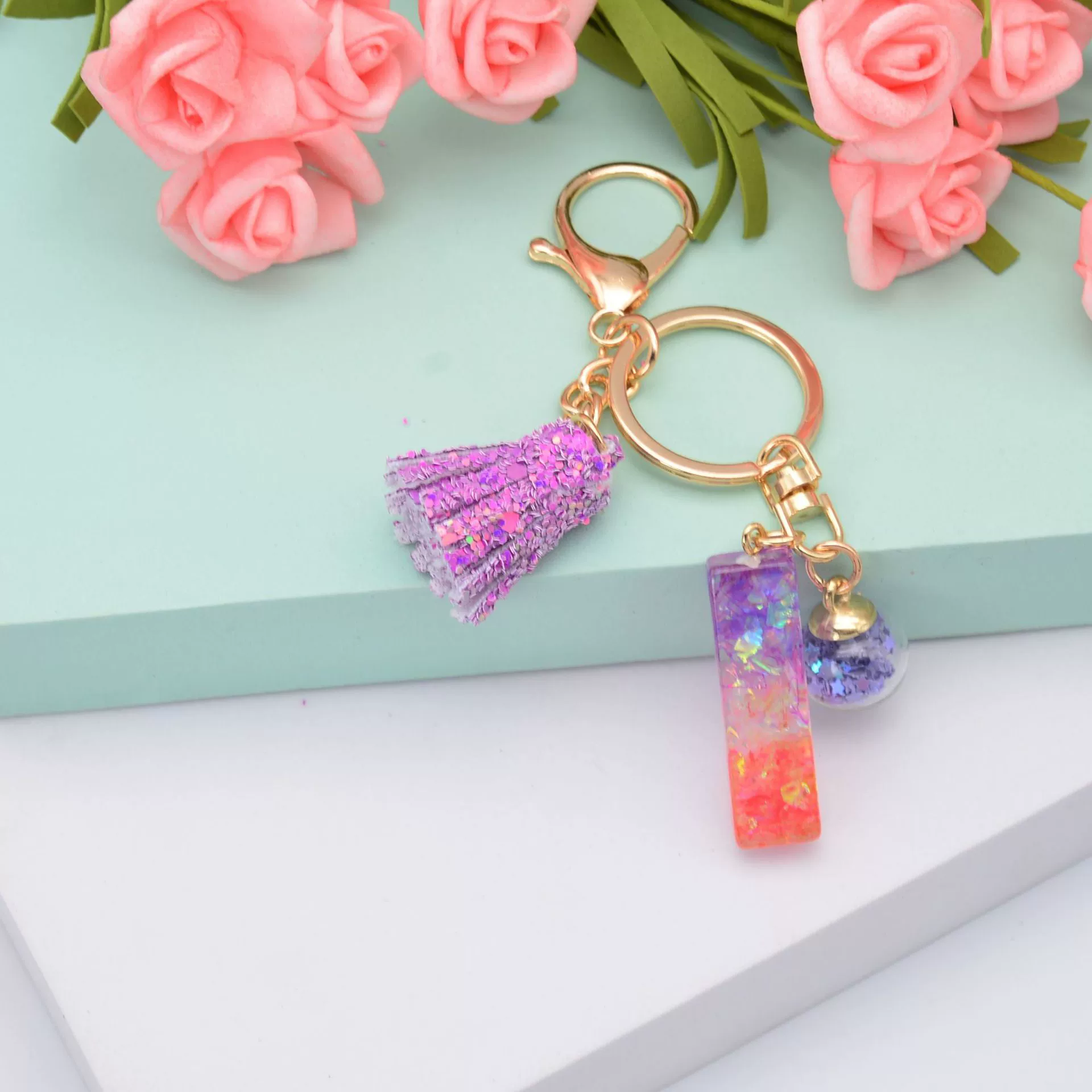 钥匙扣挂件/精品钥匙扣/少女心钥匙扣白底实物图