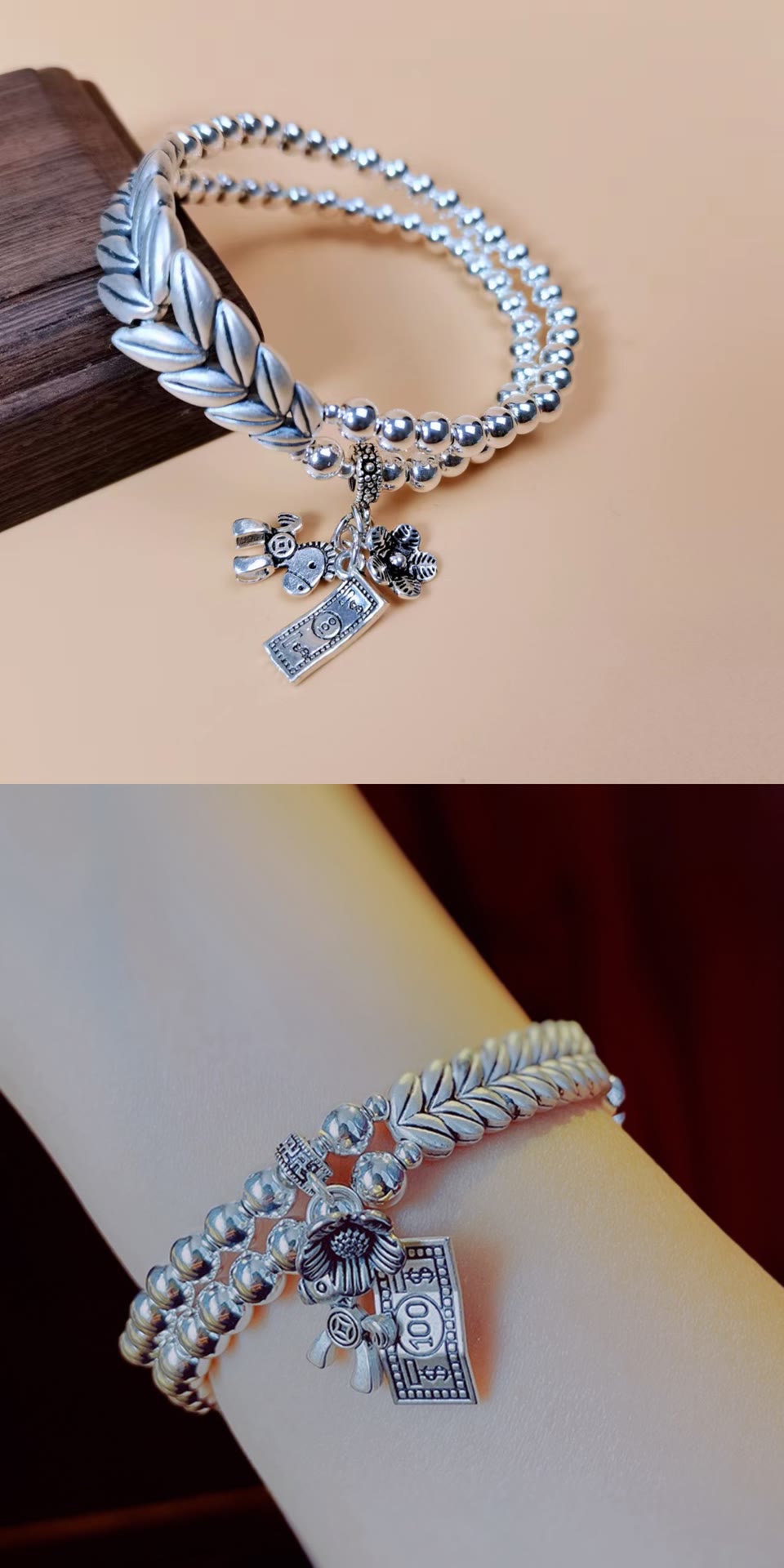 Jingpuli Jewelry Wheat Ear Bracelet to Celebrate the Harvest 925 Silver bracelet Specification image