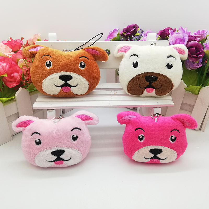 Plush toy pendants, cartoon dog head dolls, couple boys and girls, schoolbag hanging accessories, wedding scattering small gifts Item Picture