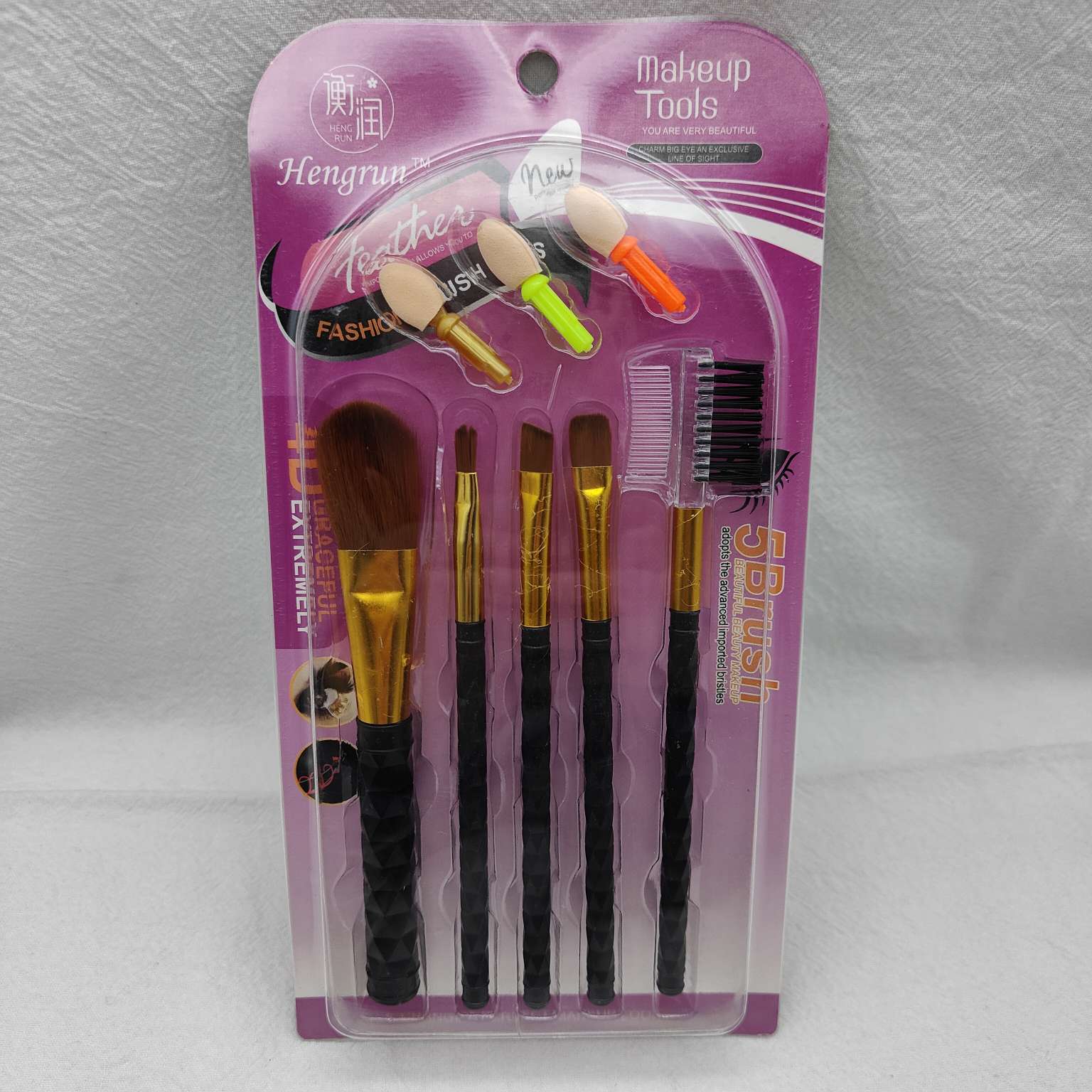 衡润X89108#8件套刷海绵头化妆刷腮红刷唇刷眼影刷斜头眉刷眉梳26414仙得丽化妆工具详情图2