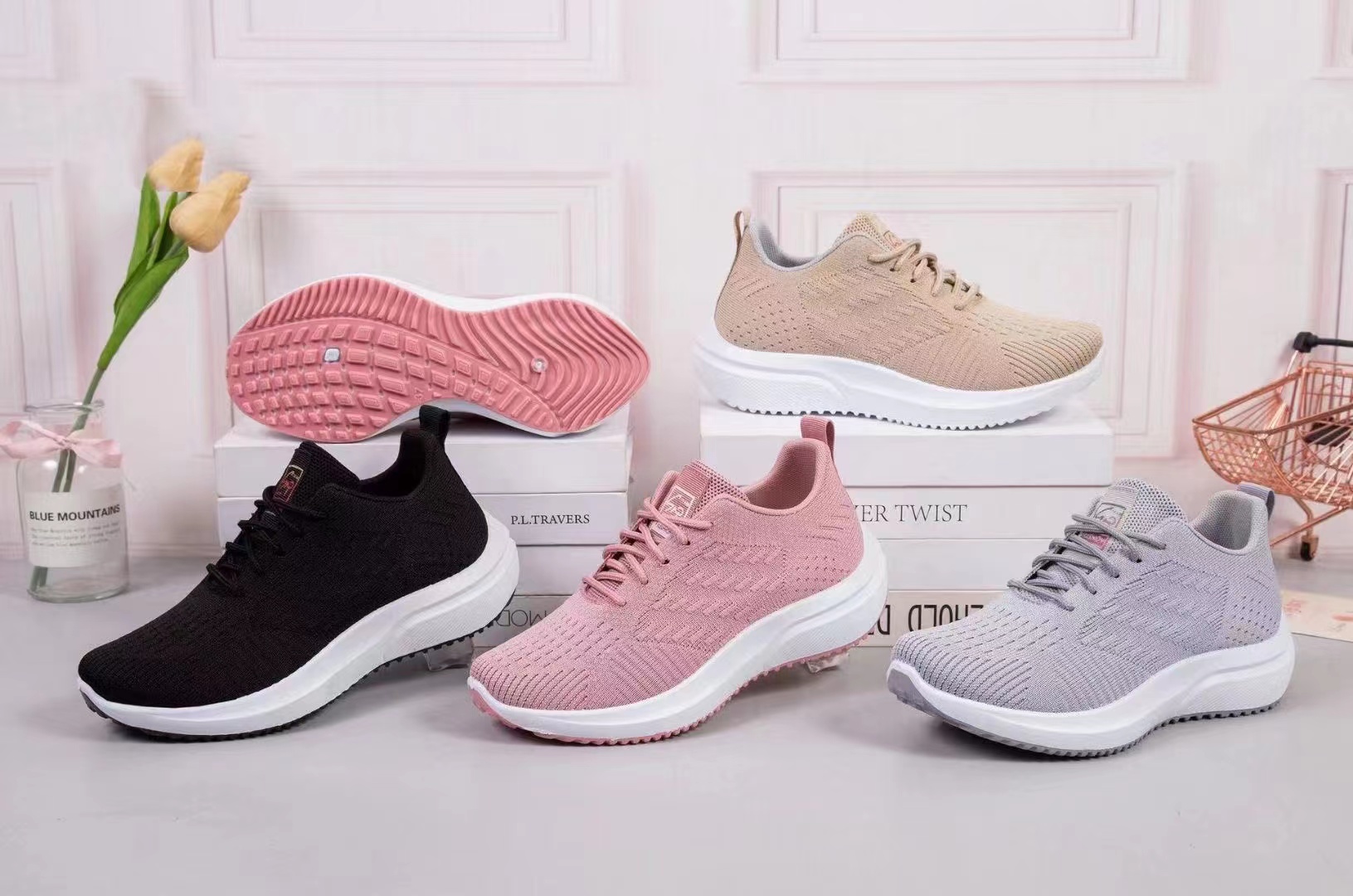 女士时尚运动/春秋飞织运动/轻便跑鞋细节图