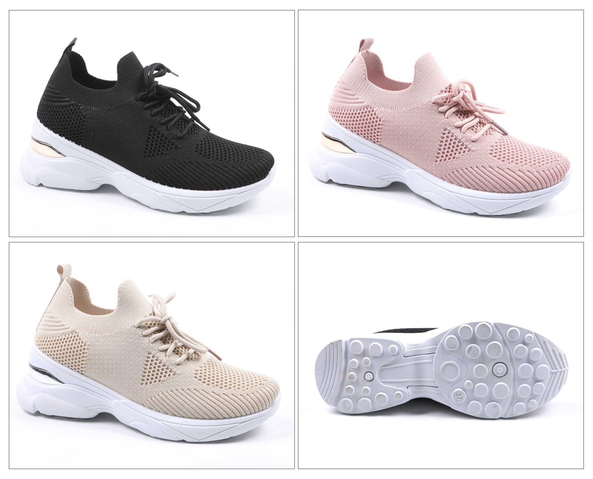 女子2023新款休闲厚底运动鞋女时尚网面鞋飞织透气外贸女鞋