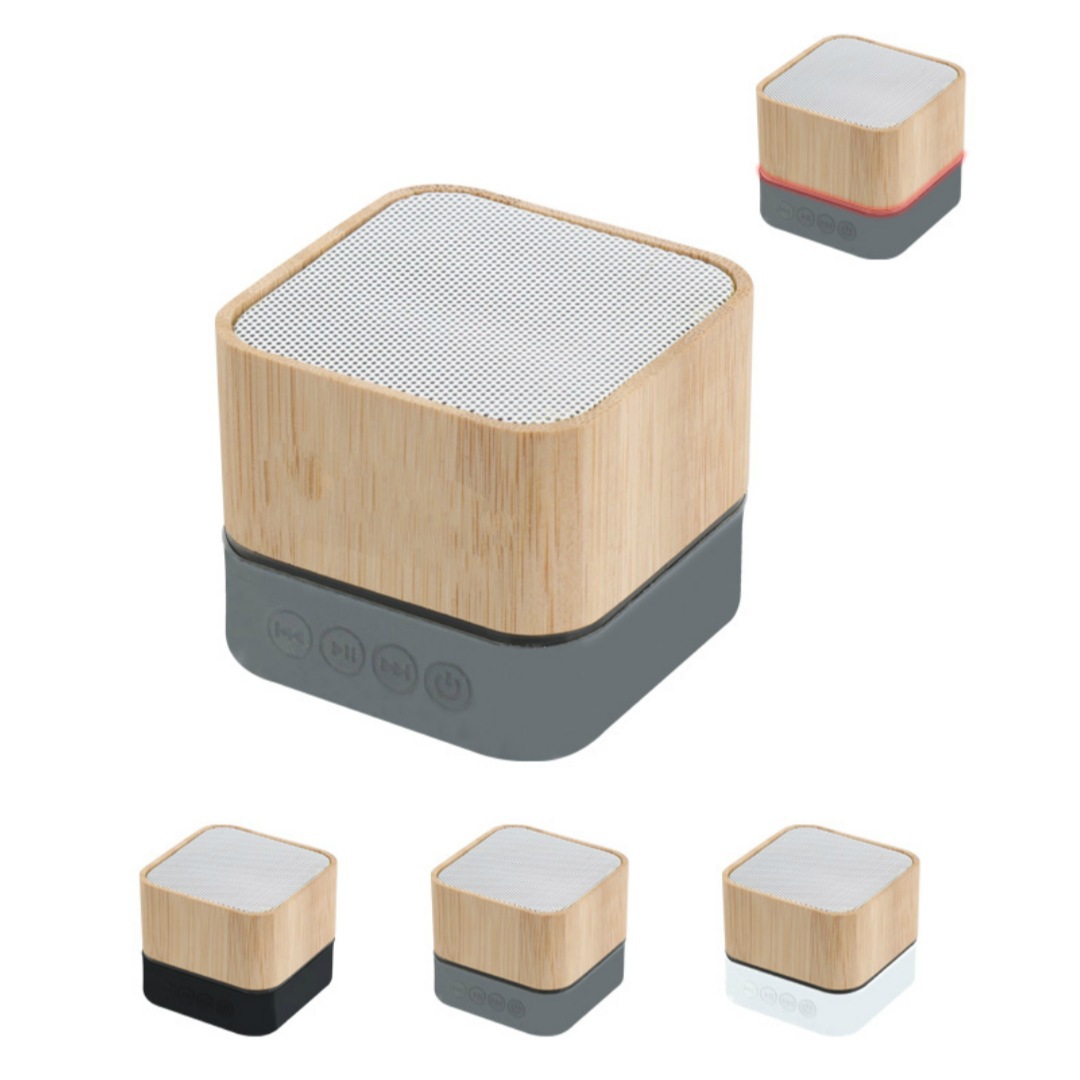 Square bamboo bluetooth speaker portátil al aire libre tarjeta insertada ordenador audio del coche se puede fijar logotipo fuente fábrica