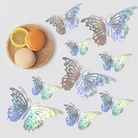 12只装3D立体镂空蝴蝶，节庆派对用品装饰墙贴