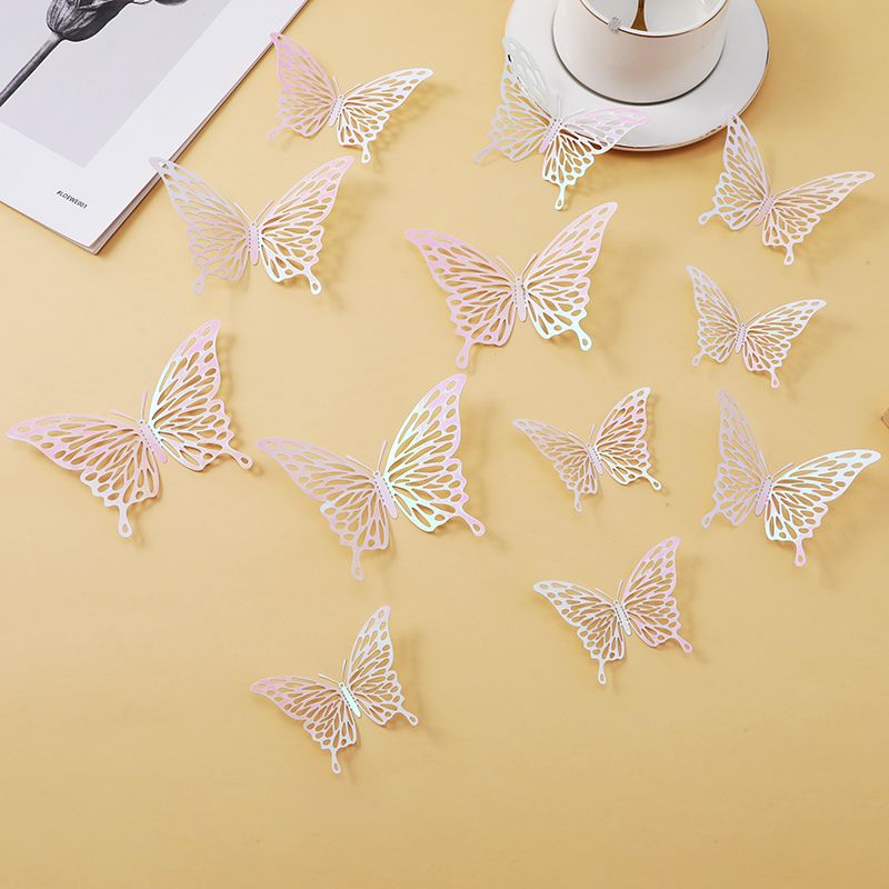 12只装3D立体镂空蝴蝶，节庆派对用品装饰墙贴详情图13