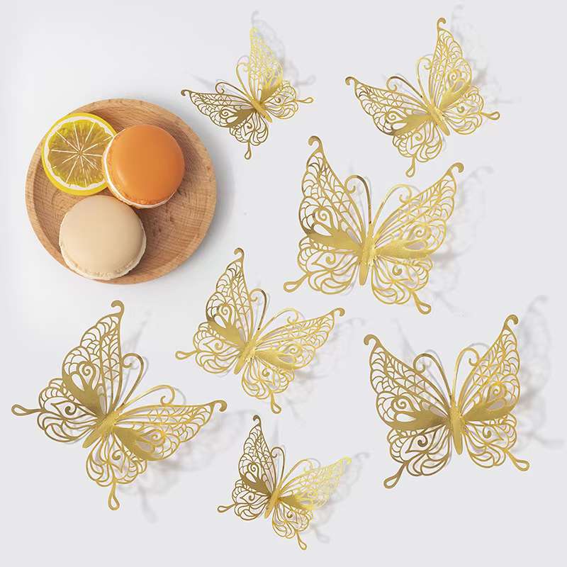 12只装3D立体镂空蝴蝶，节庆派对用品装饰墙贴详情图10