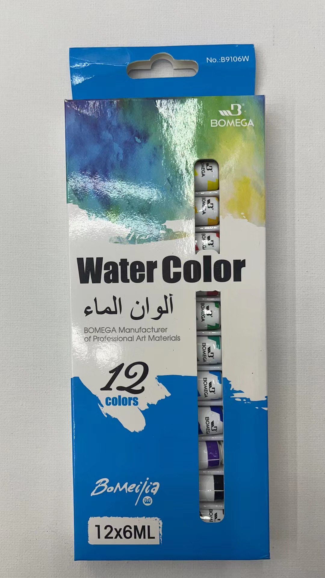 12色6ml水彩，水粉，丙烯，油画，纺织，玻璃颜料