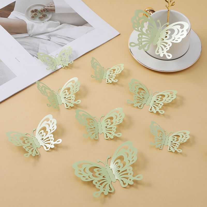 12只装3D立体镂空蝴蝶，节庆派对用品装饰墙贴详情图16