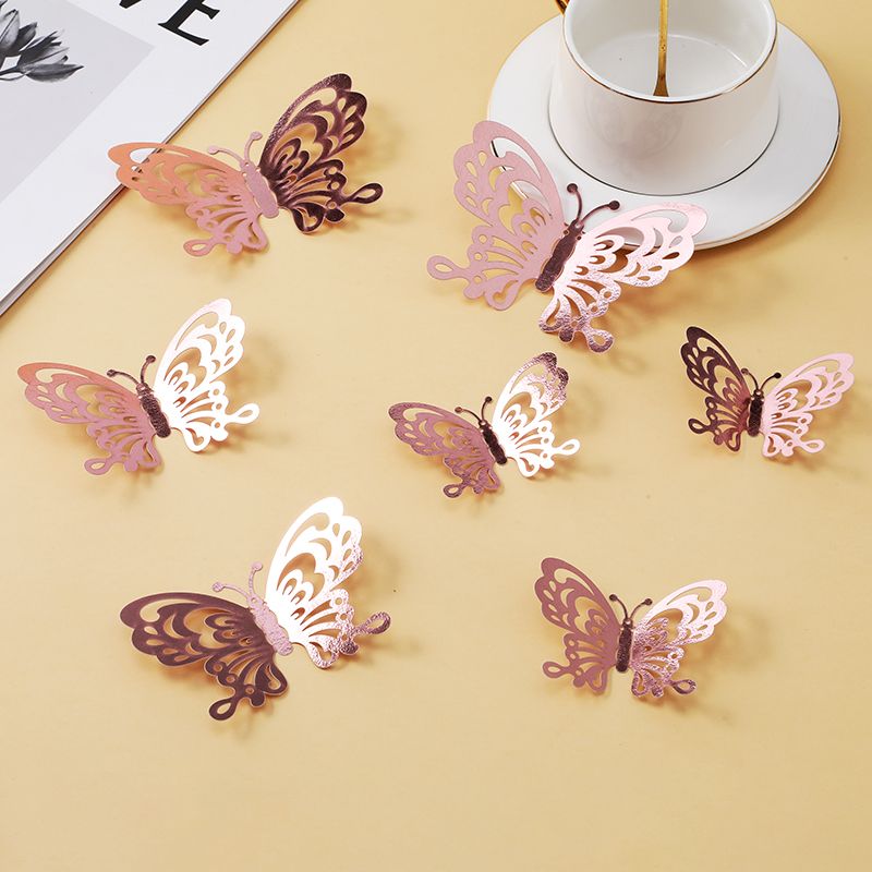 12只装3D立体镂空蝴蝶，节庆派对用品装饰墙贴详情图20