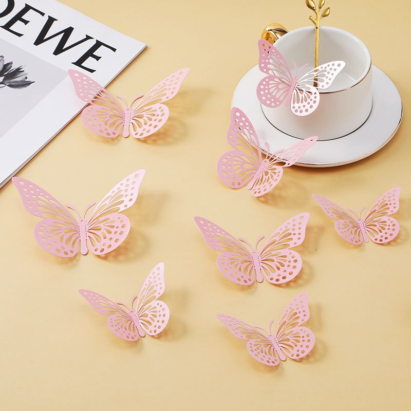 12只装3D立体镂空蝴蝶，节庆派对用品装饰墙贴详情图11