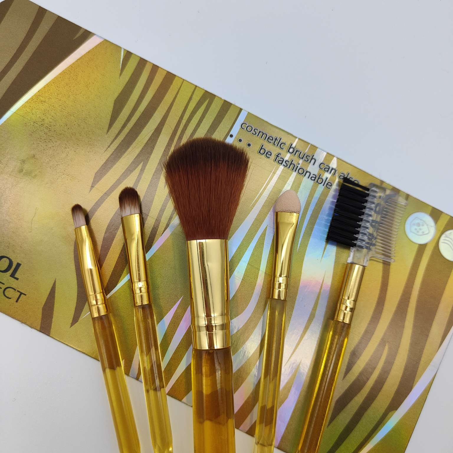 伊情YQ-B518#5支套刷腮红刷唇刷眉梳海绵头26414仙得丽化妆工具详情图6