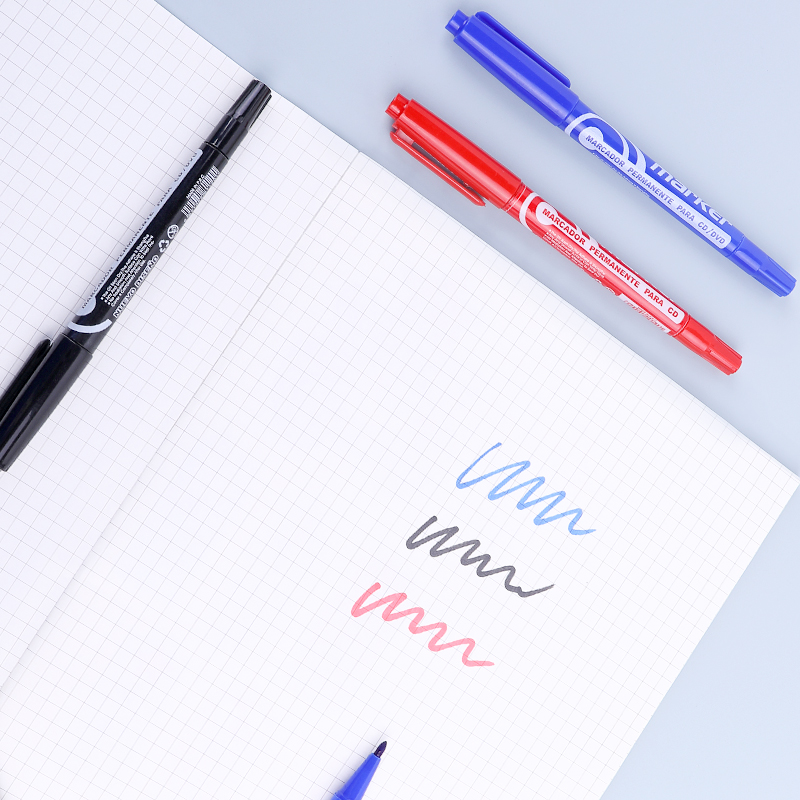 Weibo 3-color double-headed marker pens are portable and easy to carry. They feature fresh colors and smooth liquid dispensing. Factory wholesale Item Picture