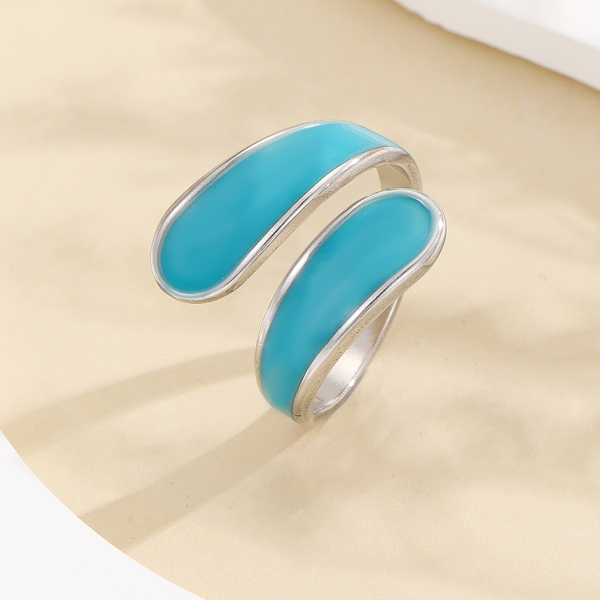 Cross-border new product blue fashionable steel ring ing Oil-dripping European and American fashionable stainless steel couple ring that does not fade