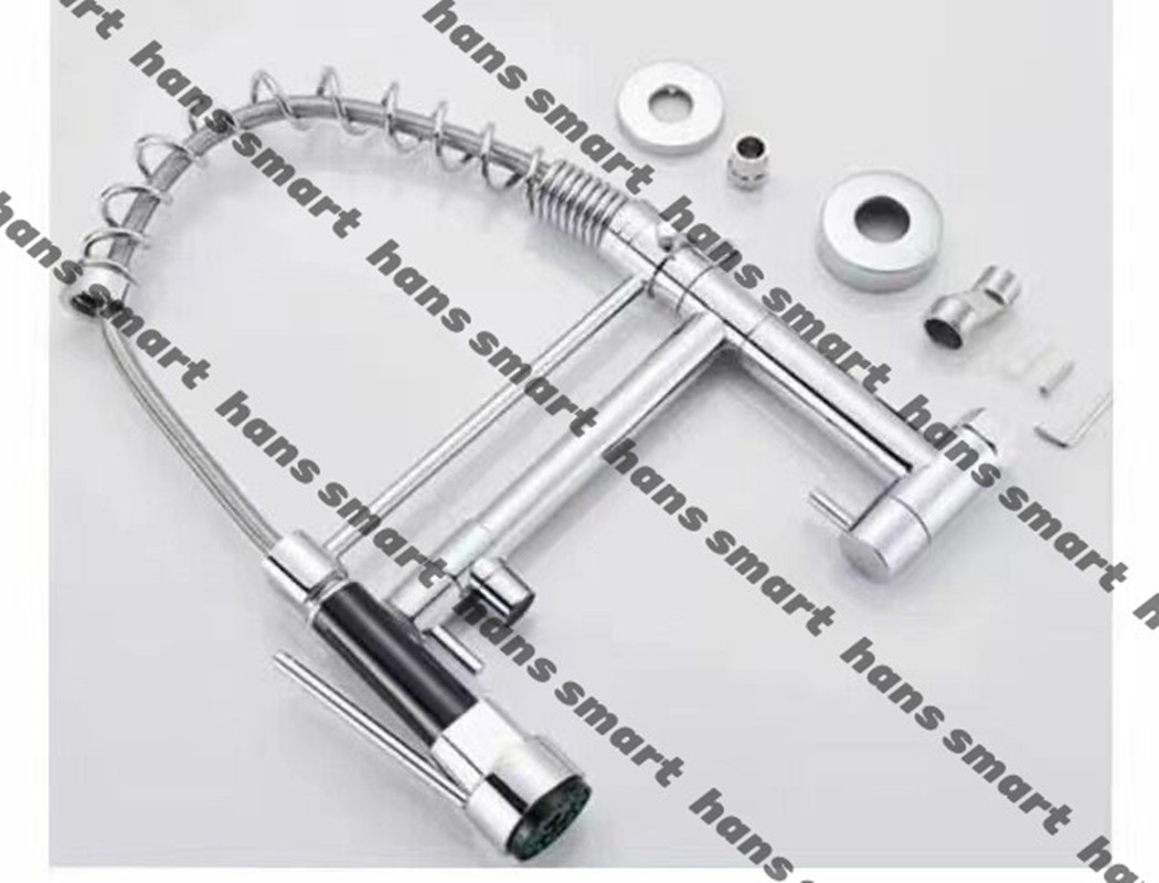 Cross-border kitchen cold and hot spring faucet, dishwashing basin, sink sink, rotatable dual water outlet splash-proof faucet