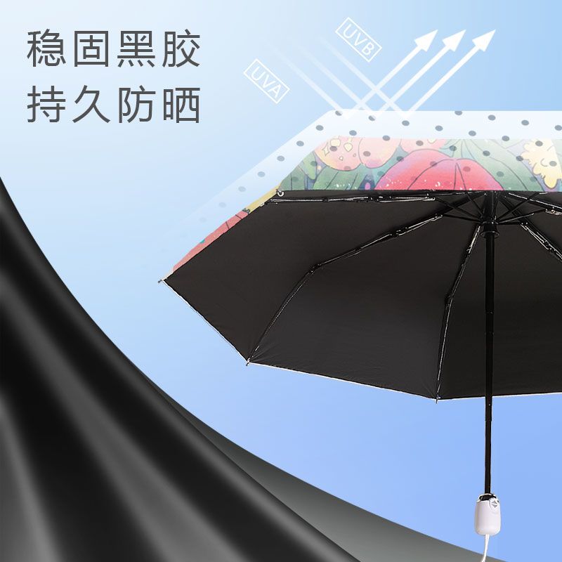 日系小清新雨伞女晴雨两用太阳伞防晒防紫外线可爱卡通创意森系伞粉兔子详情图5