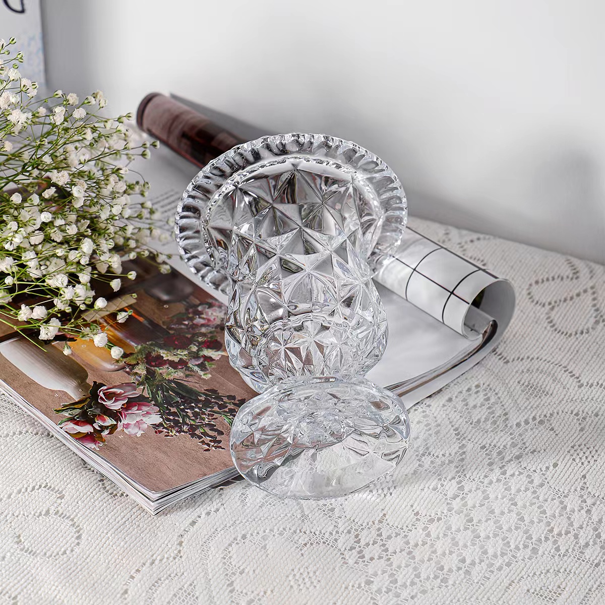 2023 New style Yuxing classic Glass small Vase Thickened glass handicrafts, indoor living room, office, hotel decoration handicrafts and ornaments Specification image