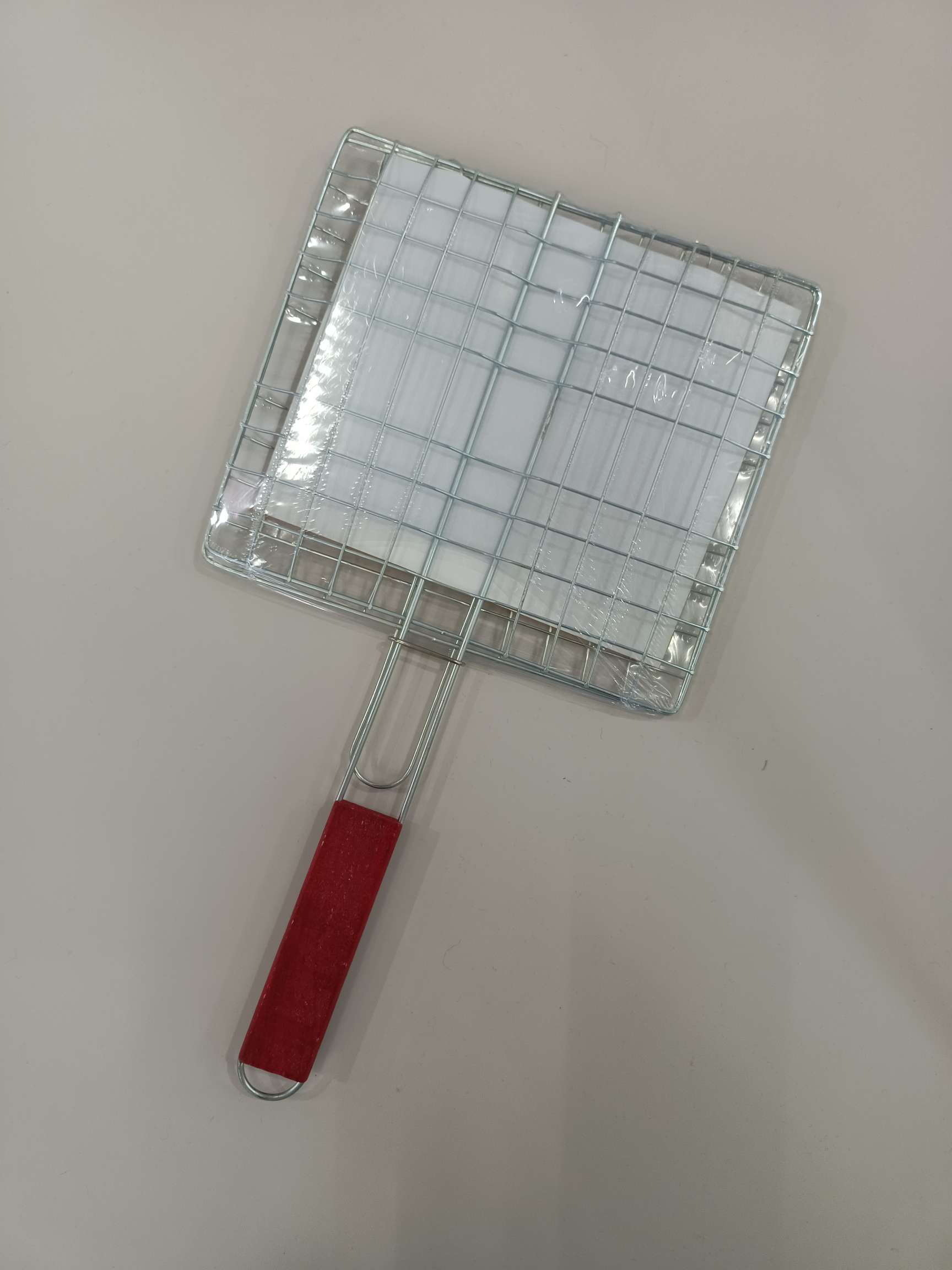 户外烧烤网夹/烧烤工具/加粗木柄产品图