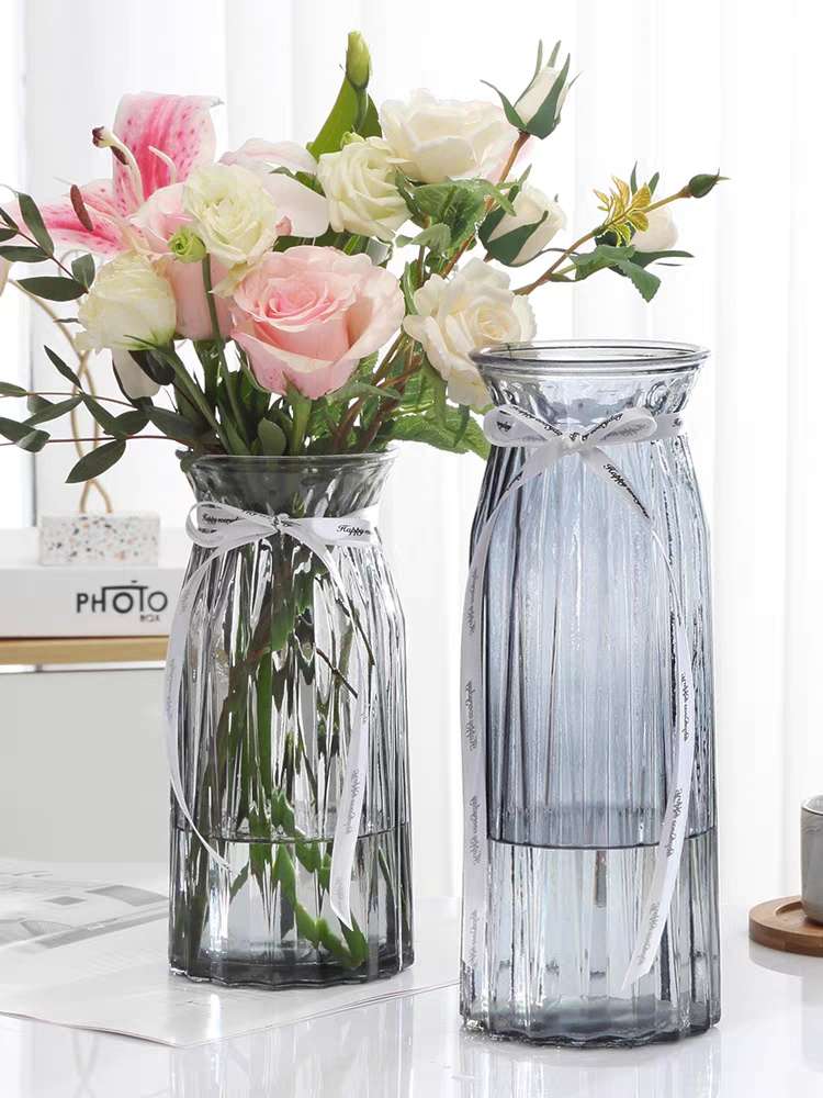 大号玻璃花瓶透明欧式水养百合干花富贵竹花瓶插花摆件详情图2