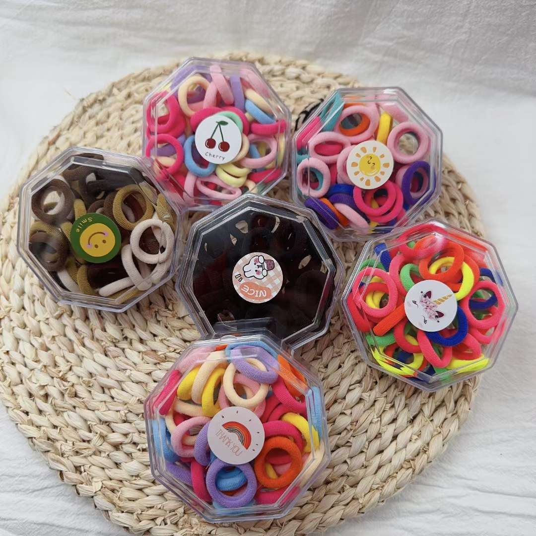 New 8-jiao boxed children's ring, rubber band hair band, Wen Ying accessory Specification image