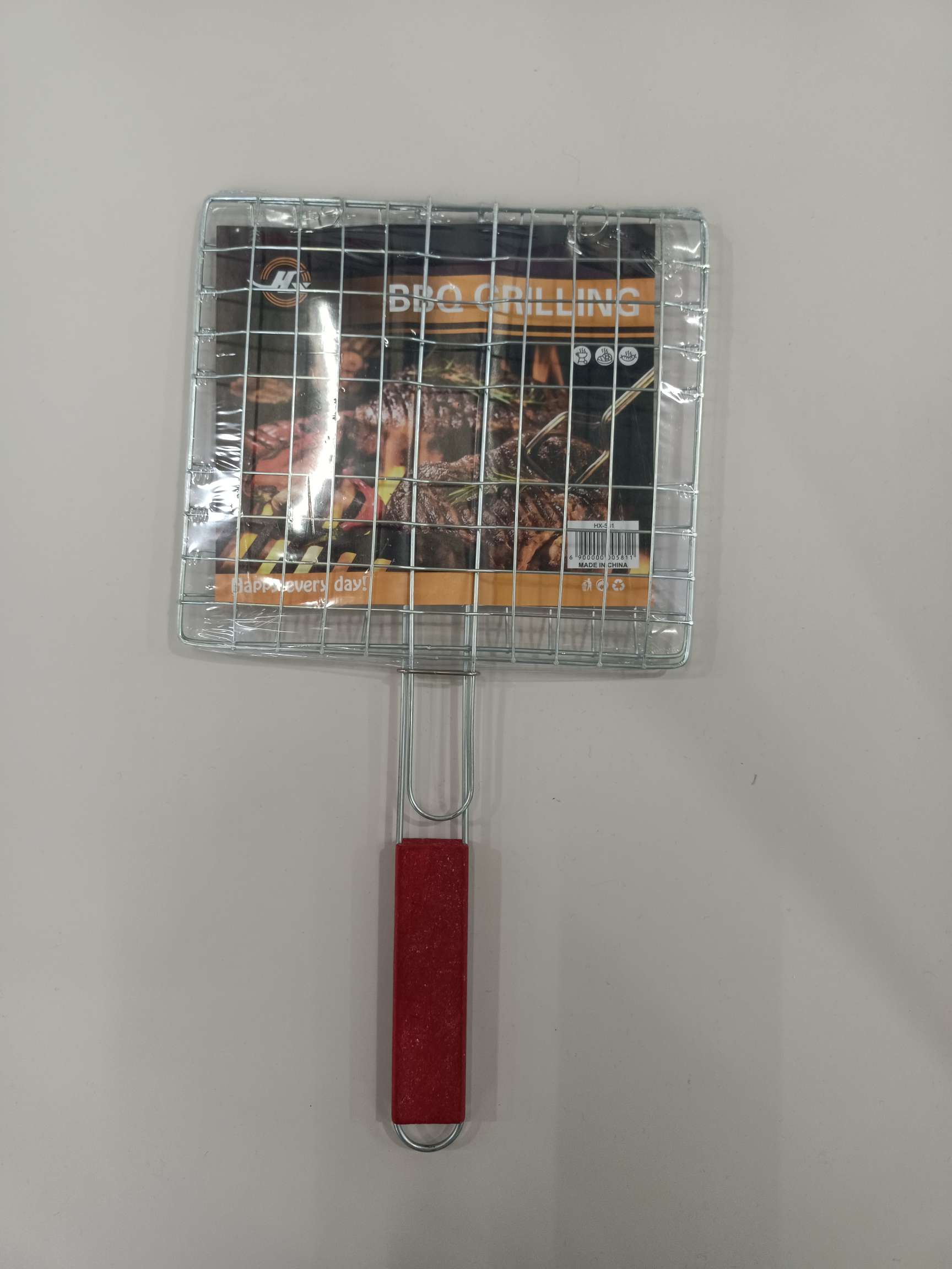 批发电镀烧烤网夹子商用烧烤夹 烤肉夹方形 小四堡